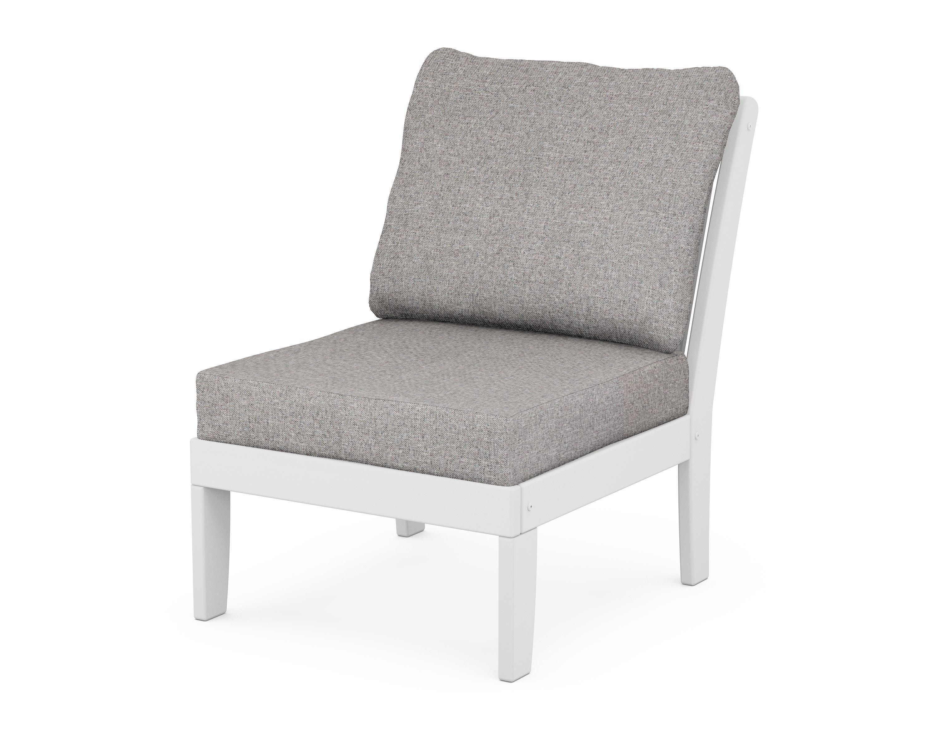Braxton Modular Armless Chair in White / Grey Mist