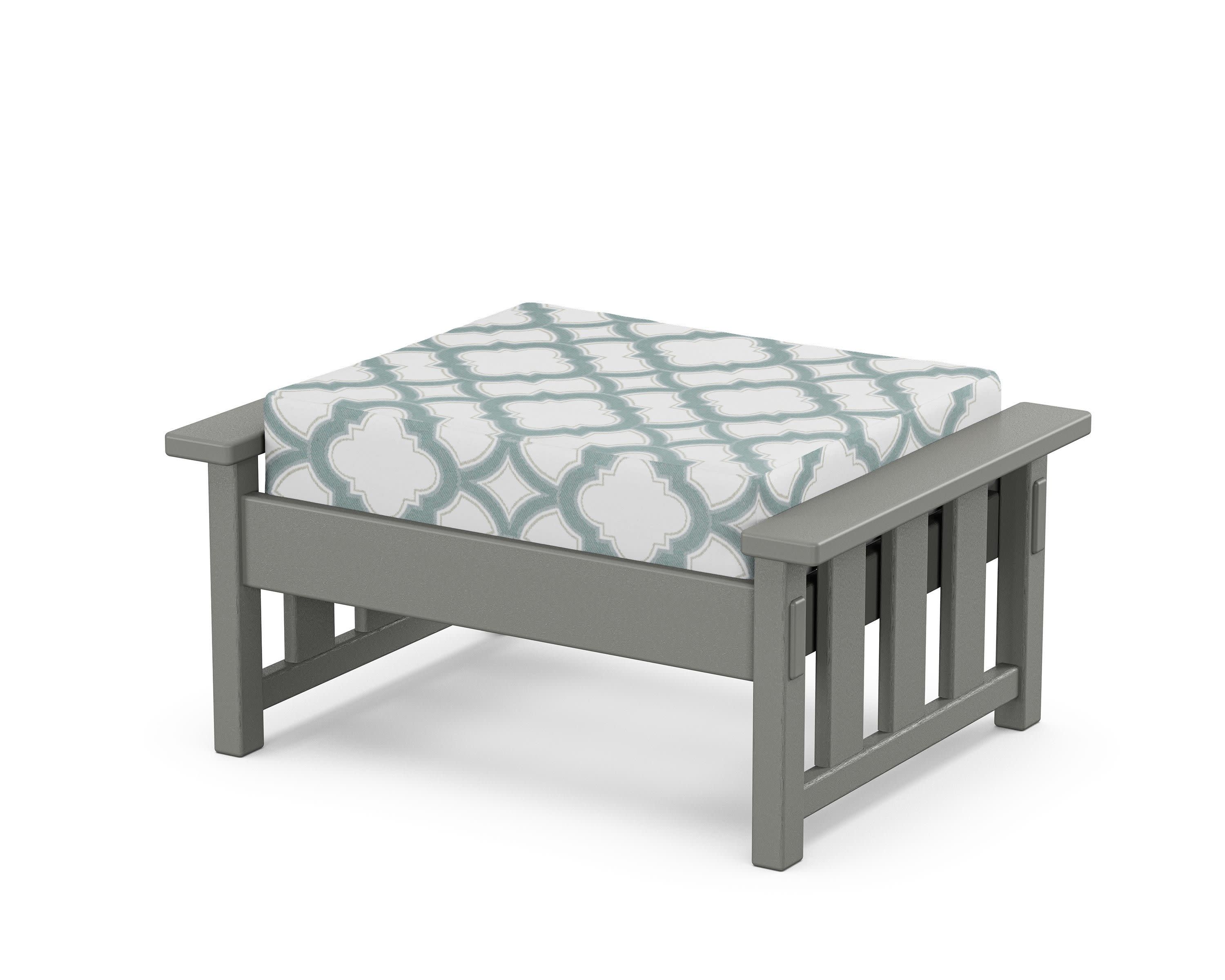 Acadia Deep Seating Ottoman in Slate Grey / Trellis Glacier Spa