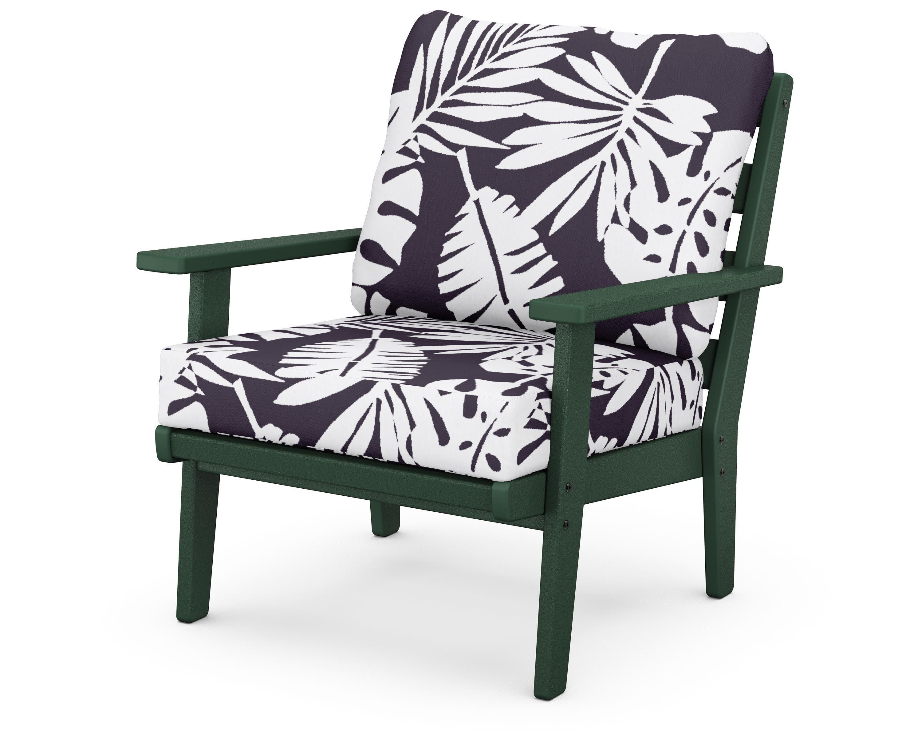 Grant Park Deep Seating Chair in Green / Leaf Navy