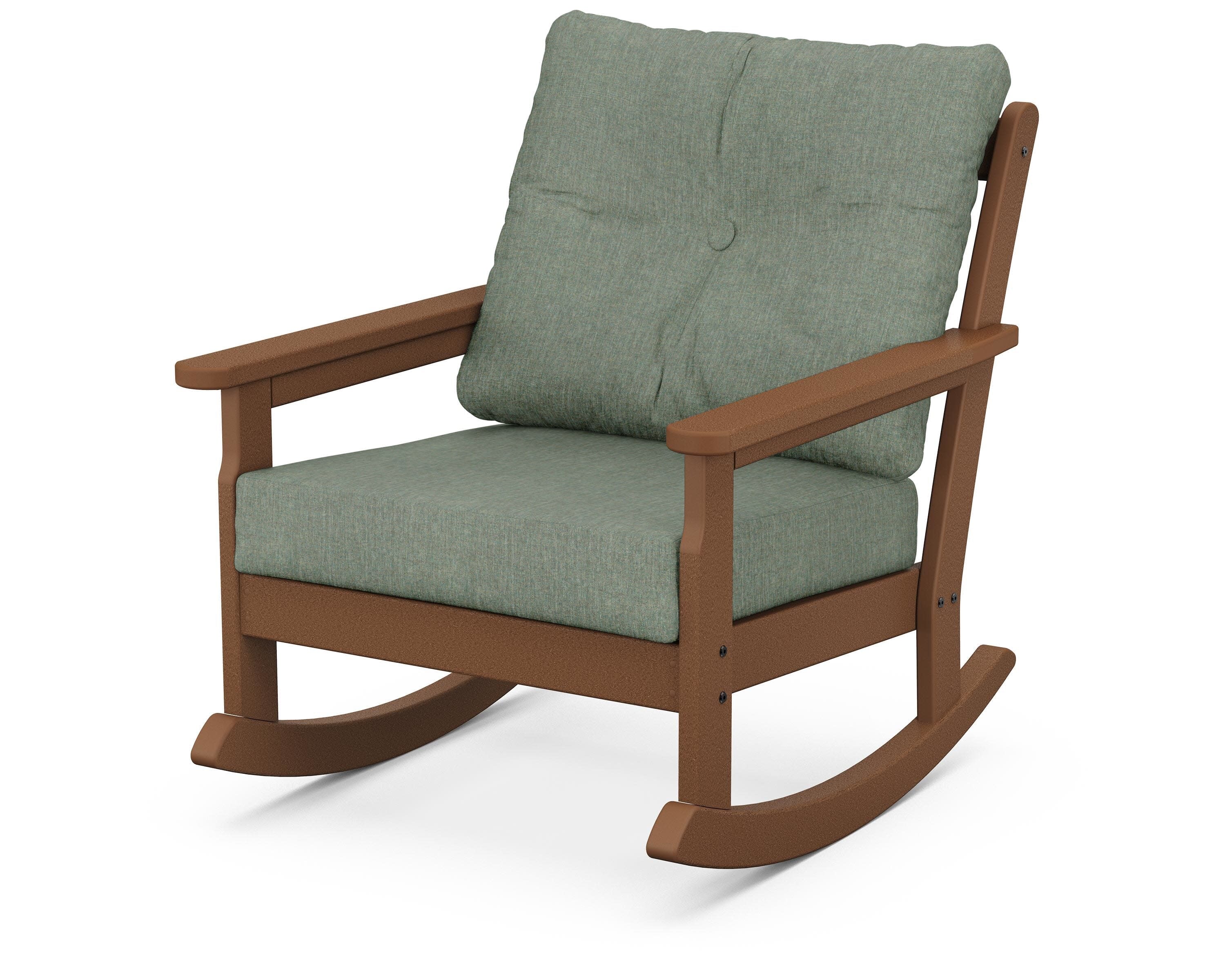 Vineyard Deep Seating Rocking Chair in Teak / Cast Sage