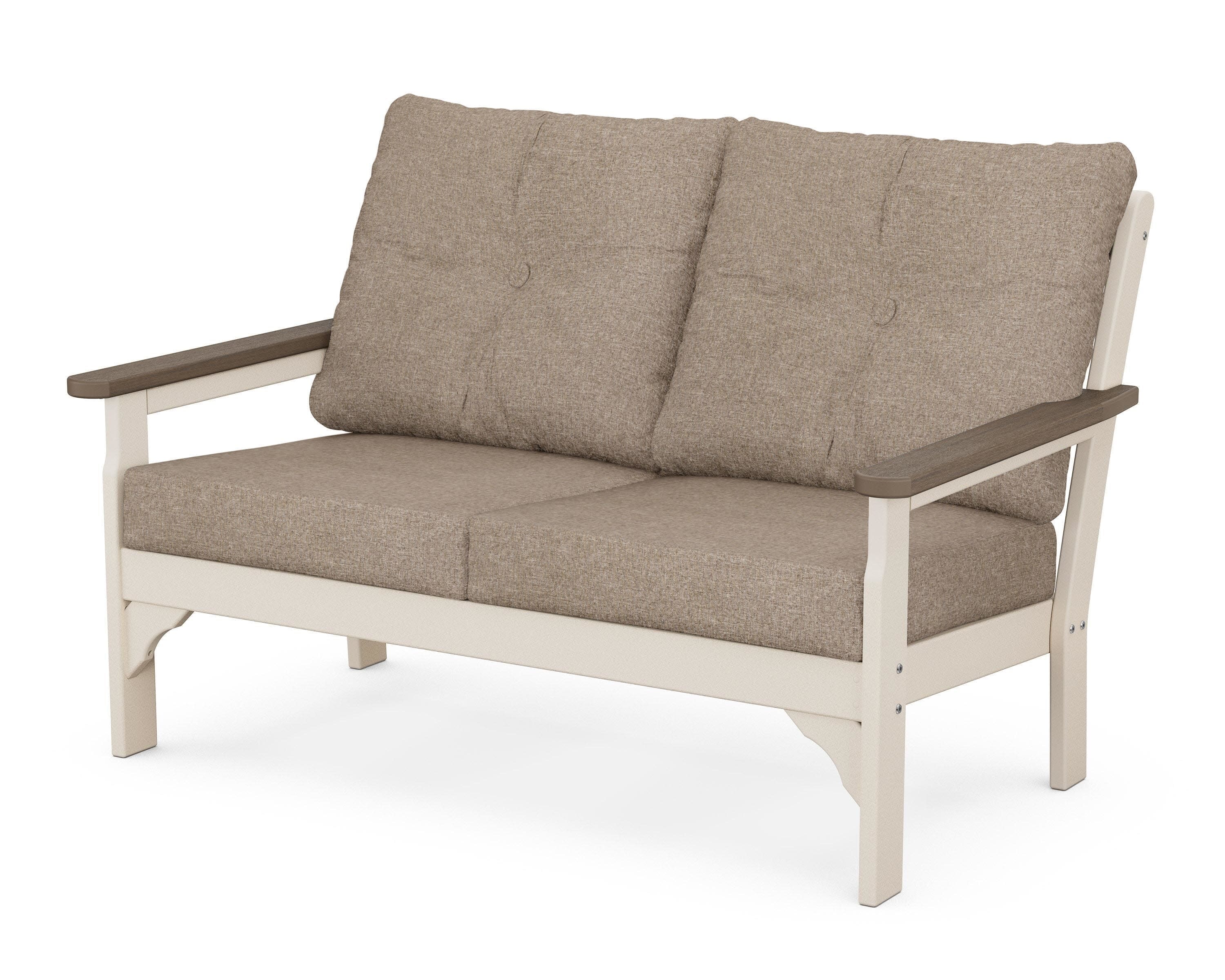 Vineyard Deep Seating Loveseat in Sand / Kona / Spiced Burlap