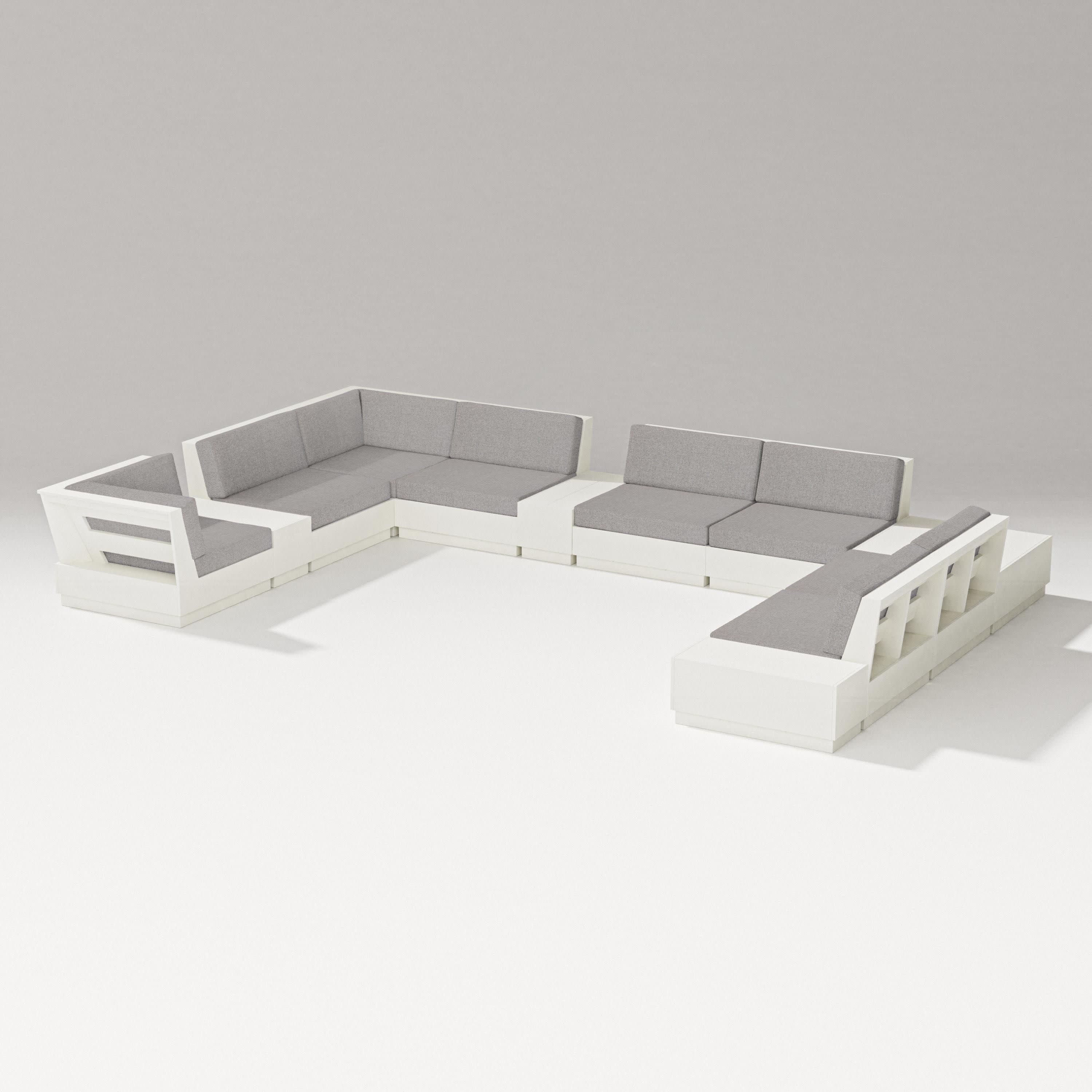 Elevate 12-Piece Conversation Sectional Set in Vintage White / Grey Mist