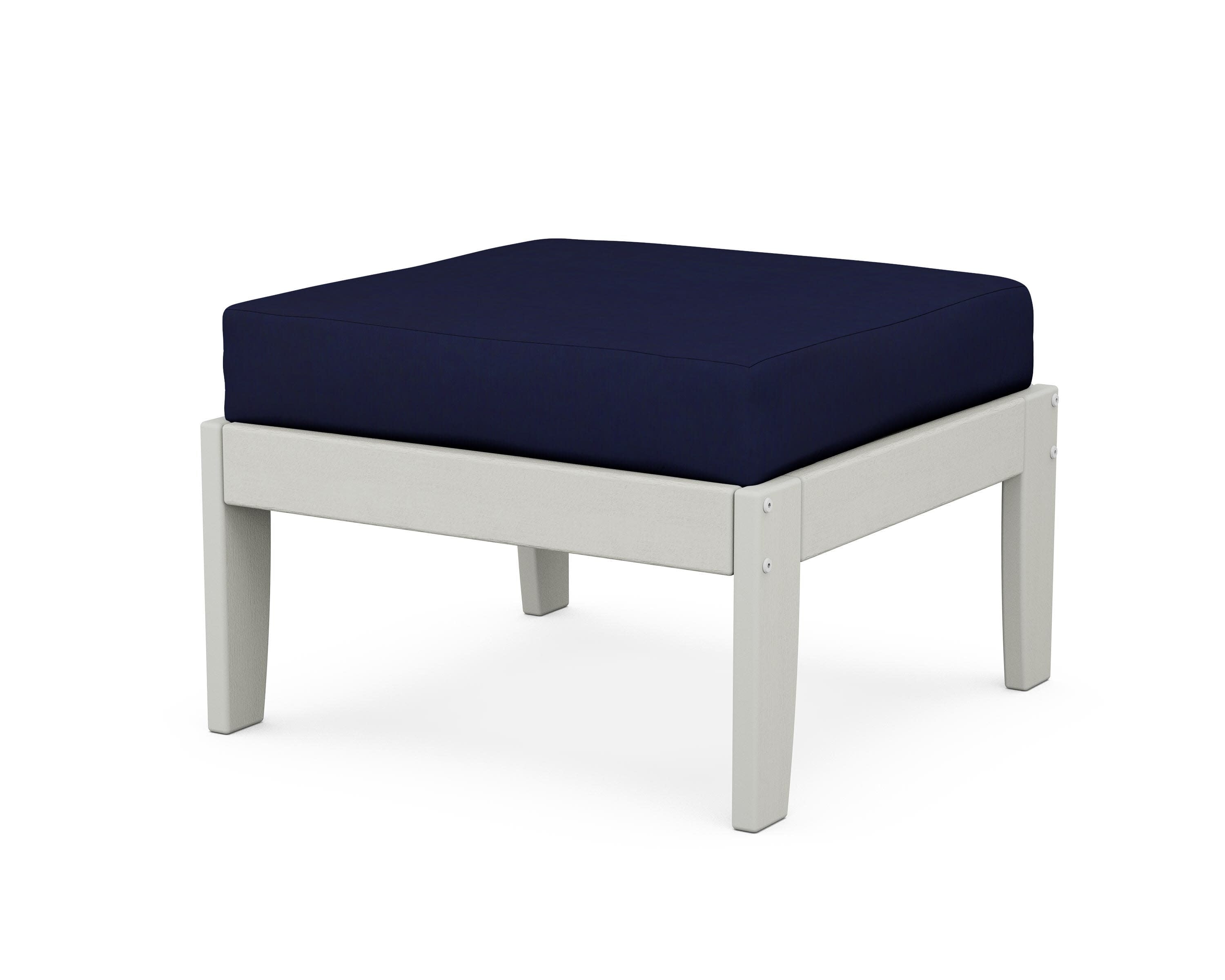 Modular Ottoman - Classic in Vintage White / Navy
