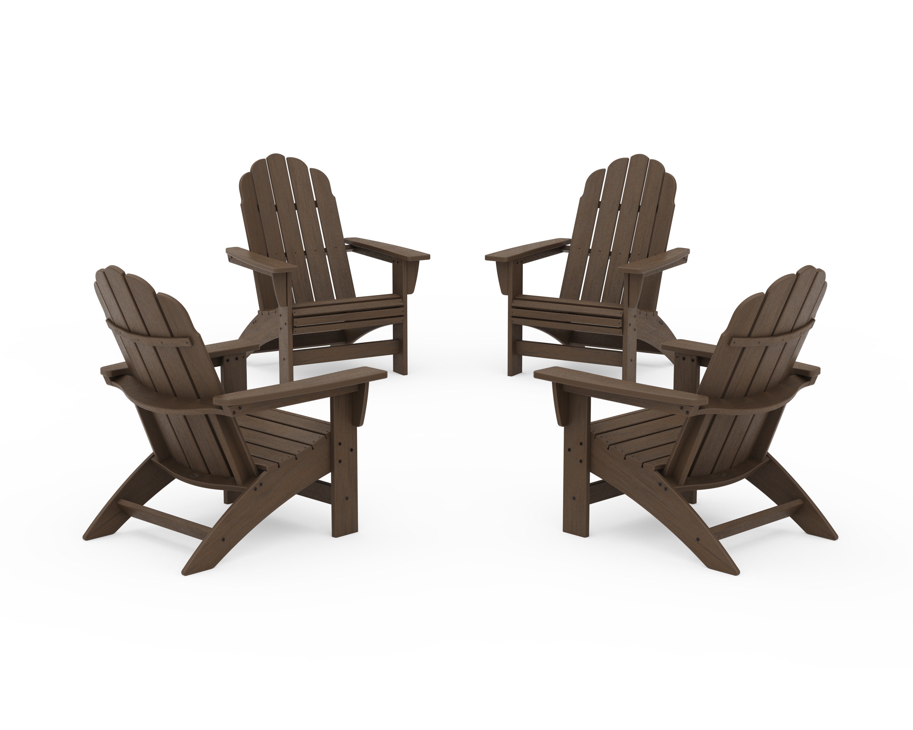 4-Piece Vineyard Grand Adirondack Chair Conversation Set in Kona