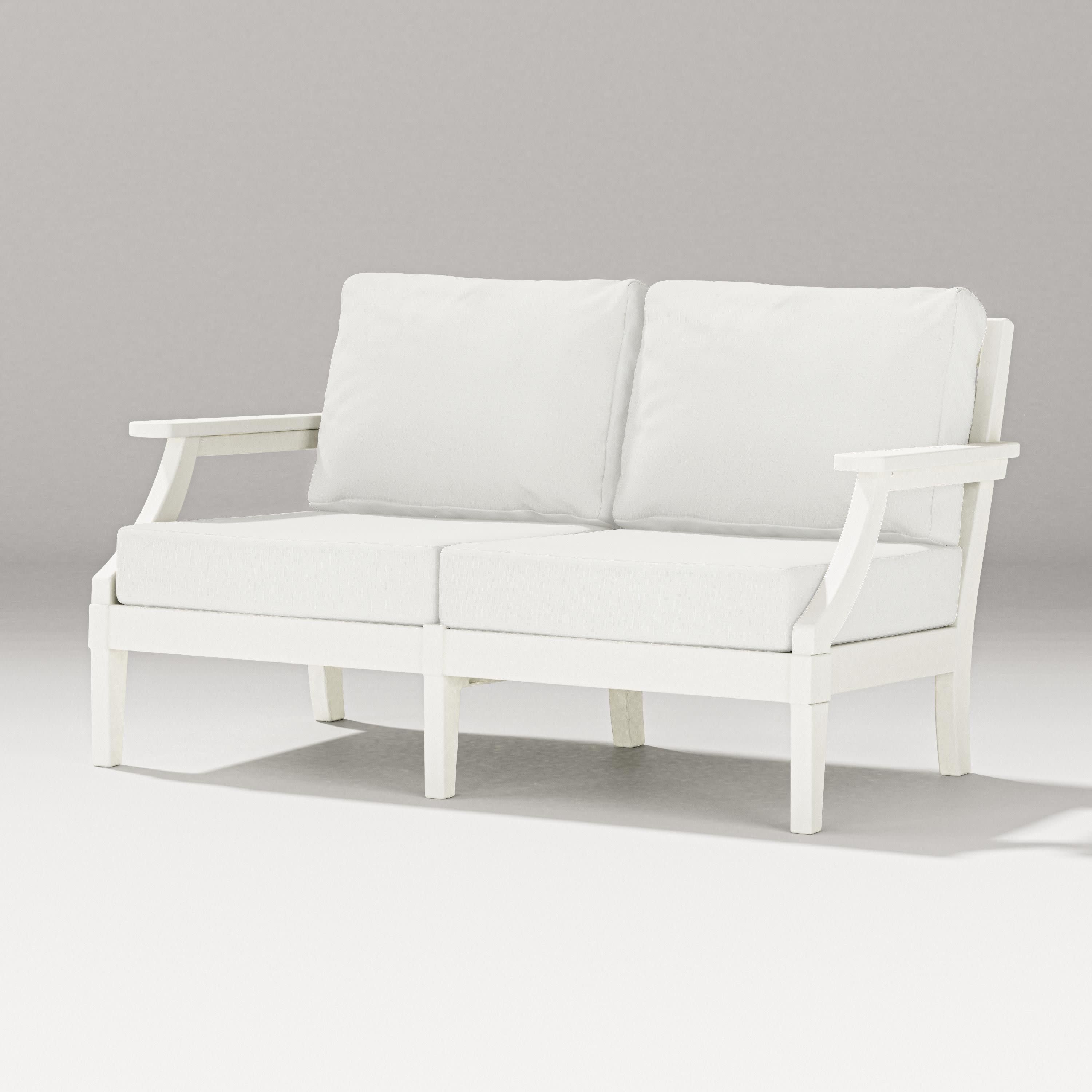 Estate Loveseat in Vintage White / Natural Linen