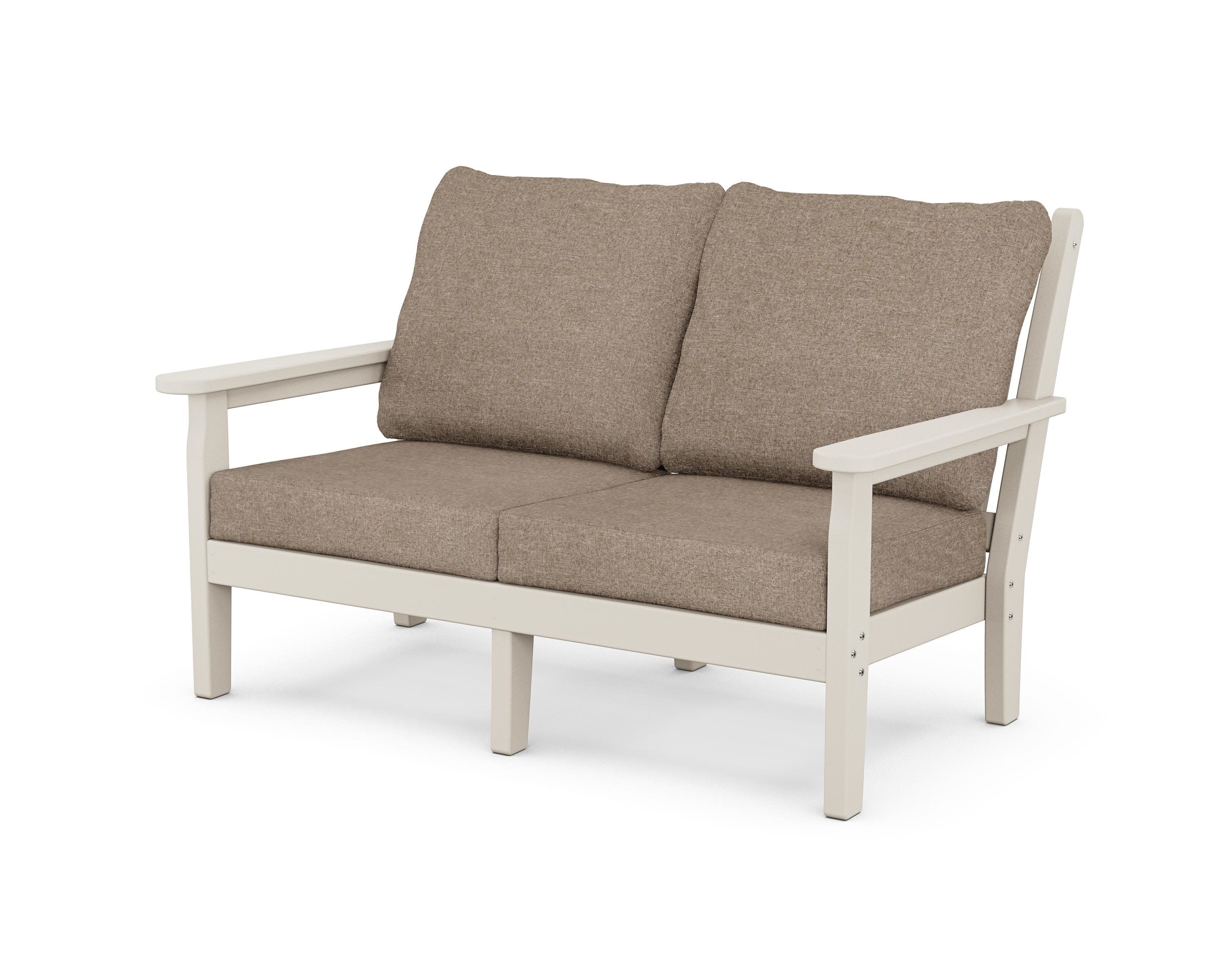 Chippendale Deep Seating Loveseat in Sand / Spiced Burlap