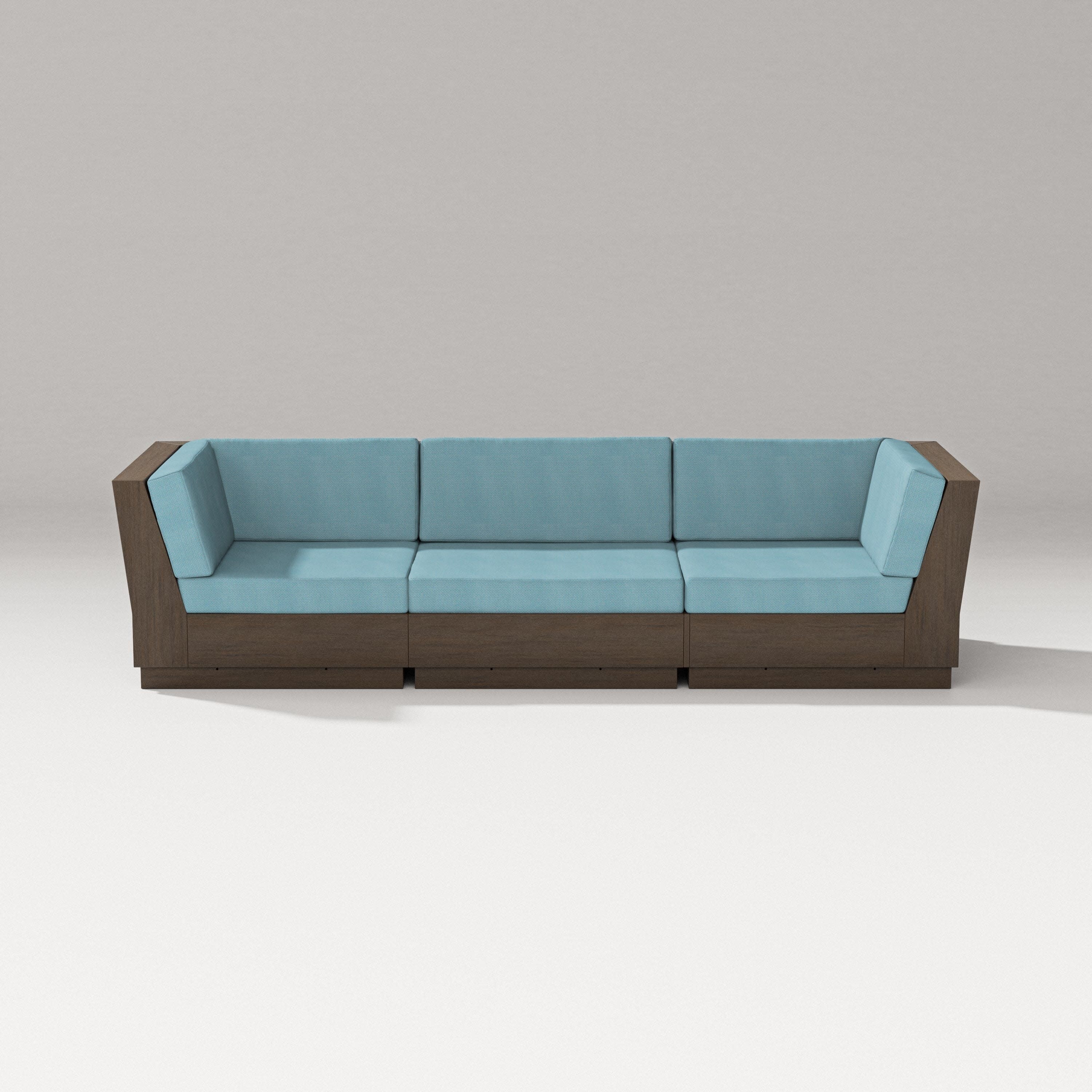 Elevate Sofa Sectional in Kona / Lattice Sky Blue