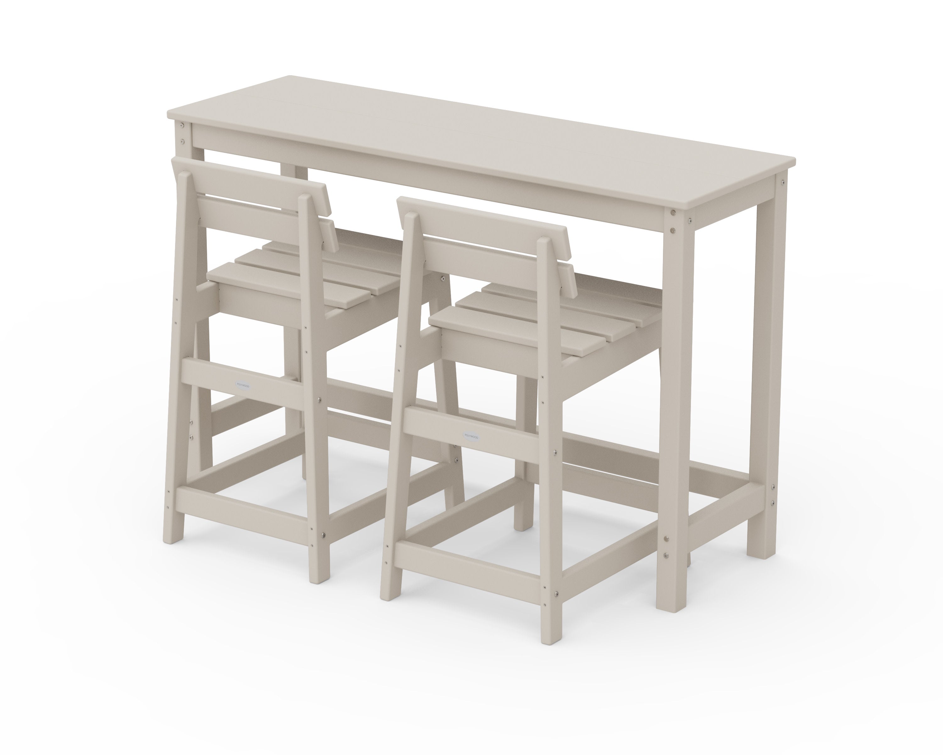 Modern Studio Plaza Lowback Counter Chair 3-Piece Balcony Set in Sand
