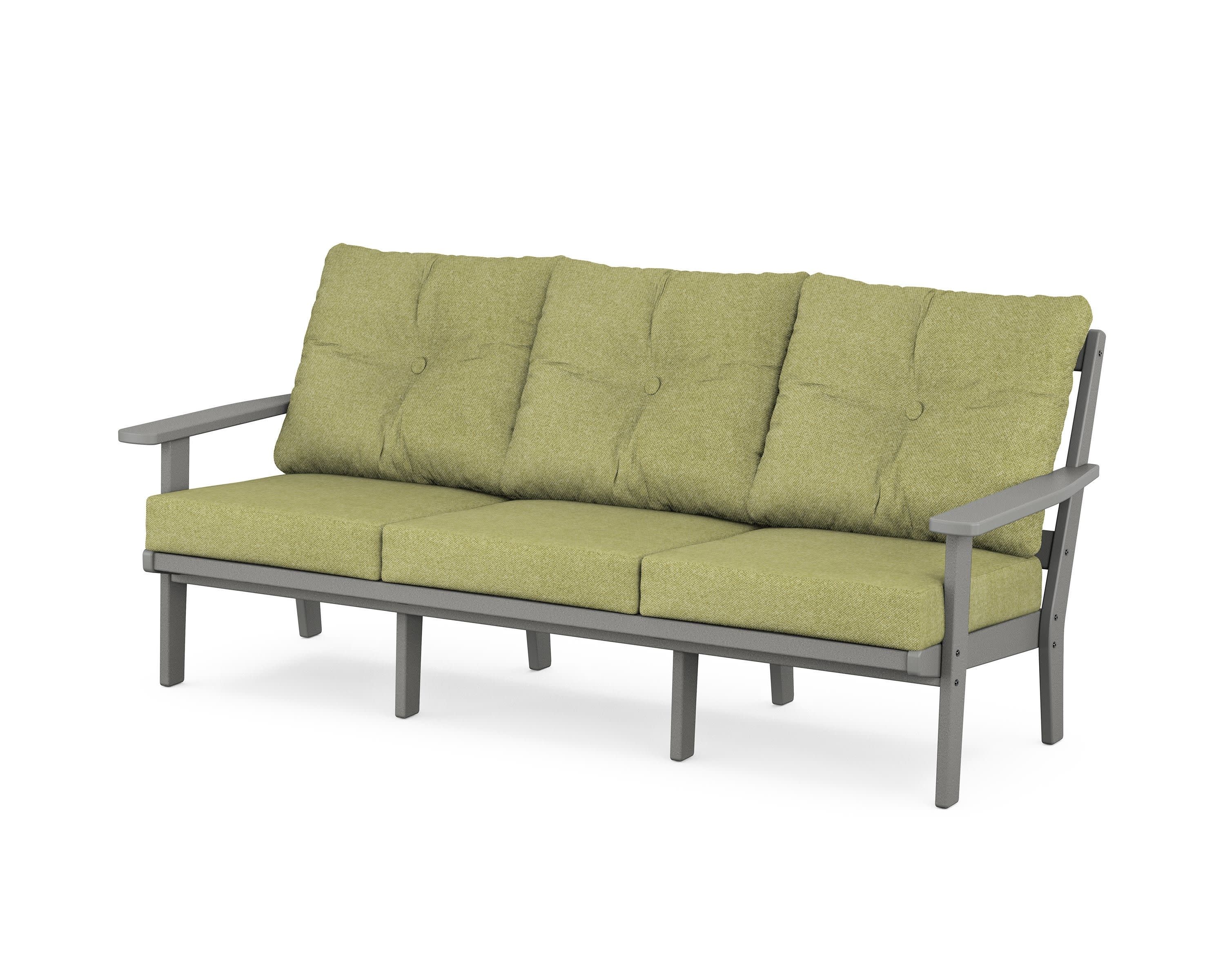 PrairieDeep Seating Sofa in Slate Grey / Chartreuse Boucle