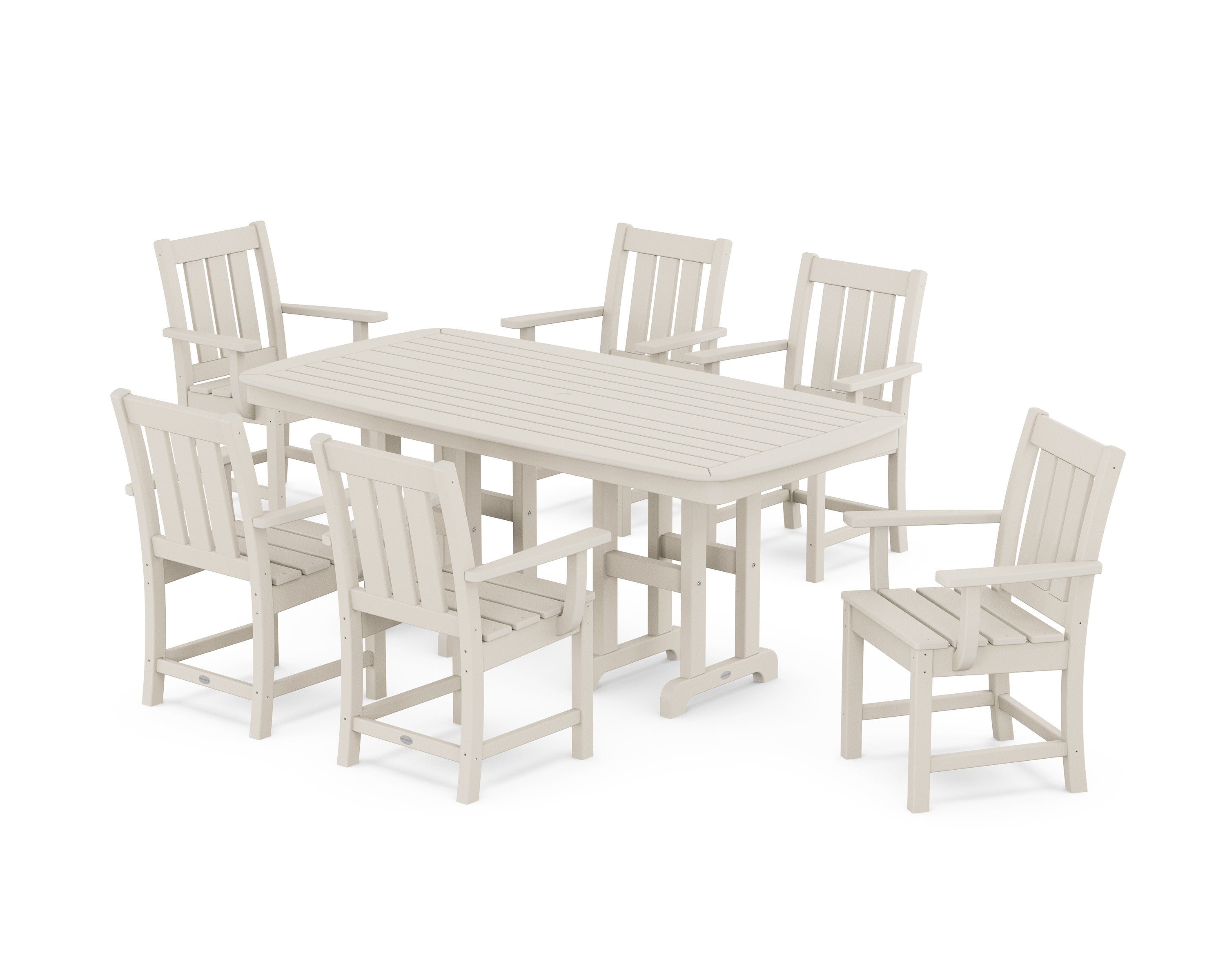 Oxford Arm Chair 7-Piece Dining Set in Sand