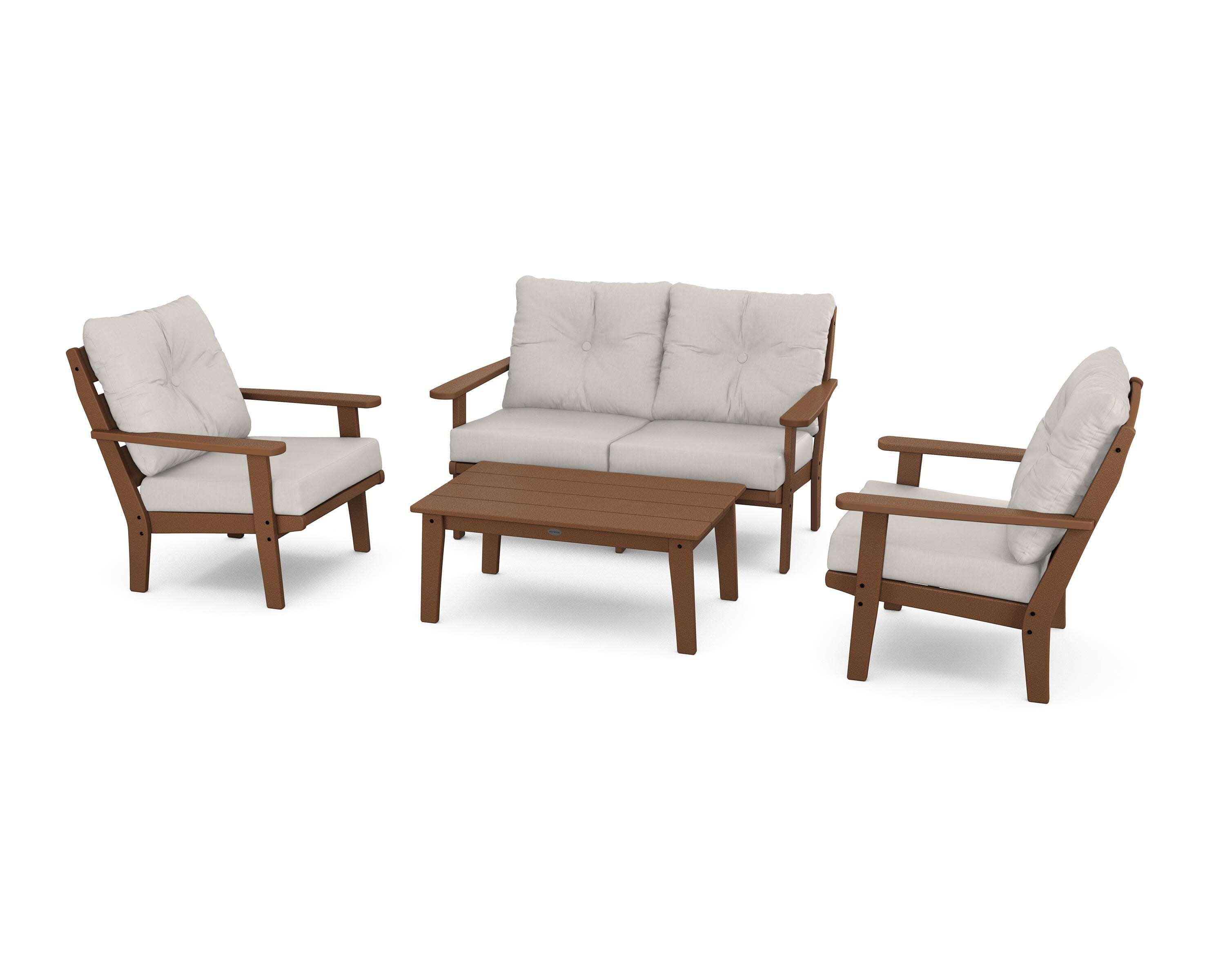 Lakeside 4-Piece Deep Seating Set in Teak / Cast Ash