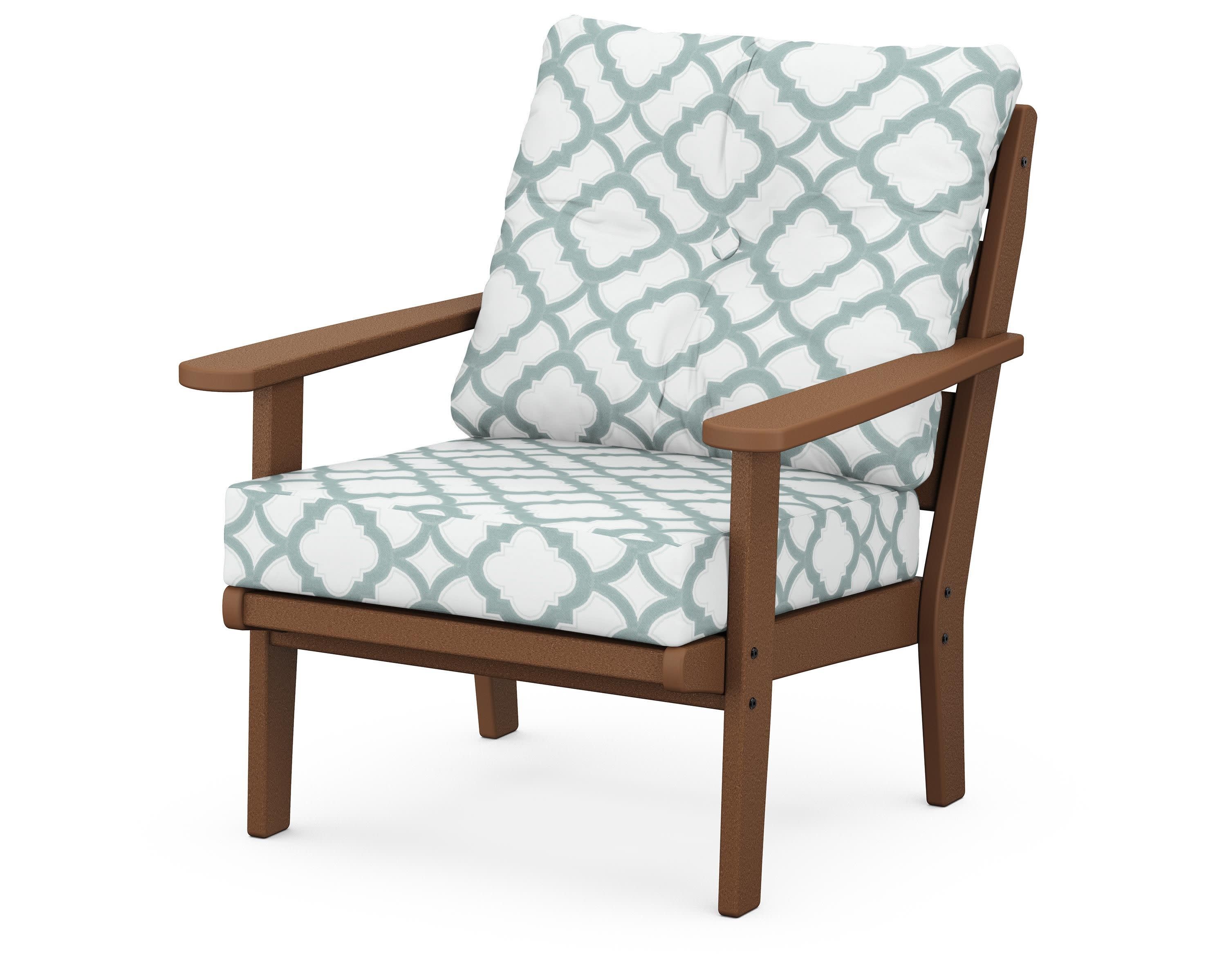 Lakeside Deep Seating Chair in Teak / Trellis Glacier Spa