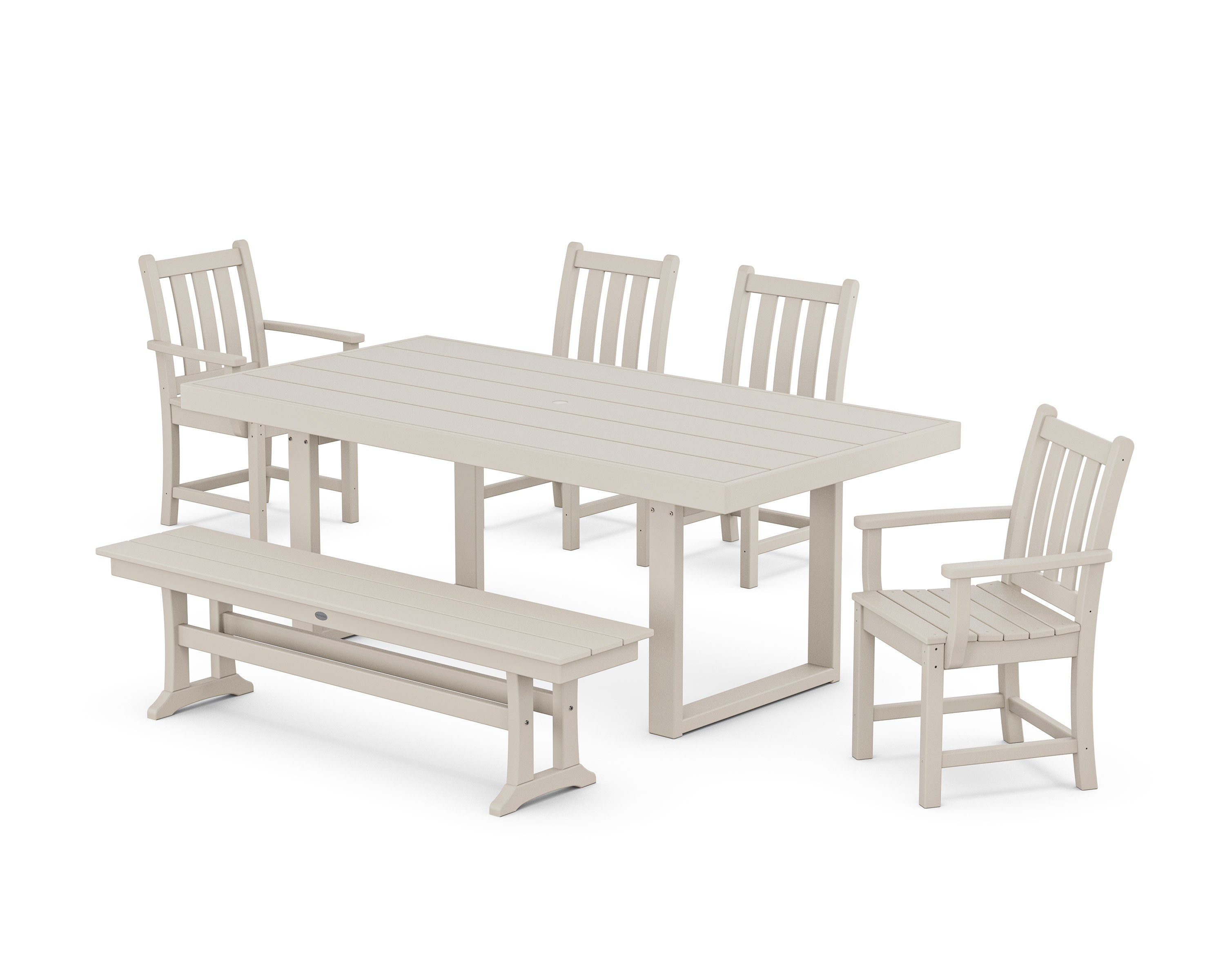 Traditional Garden 6-Piece Dining Set in Sand