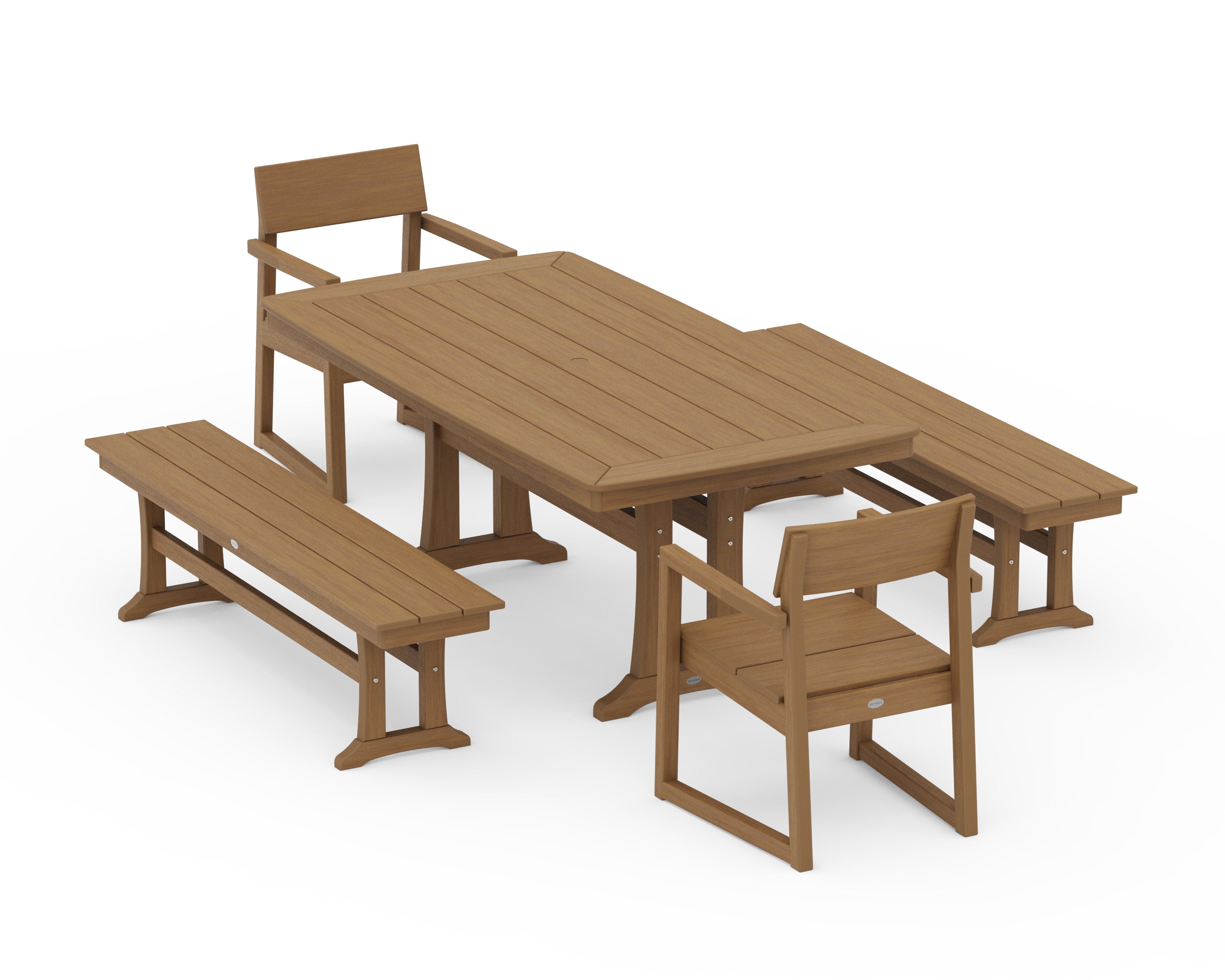 EDGE 5-Piece Dining Set with Trestle Legs in Natural