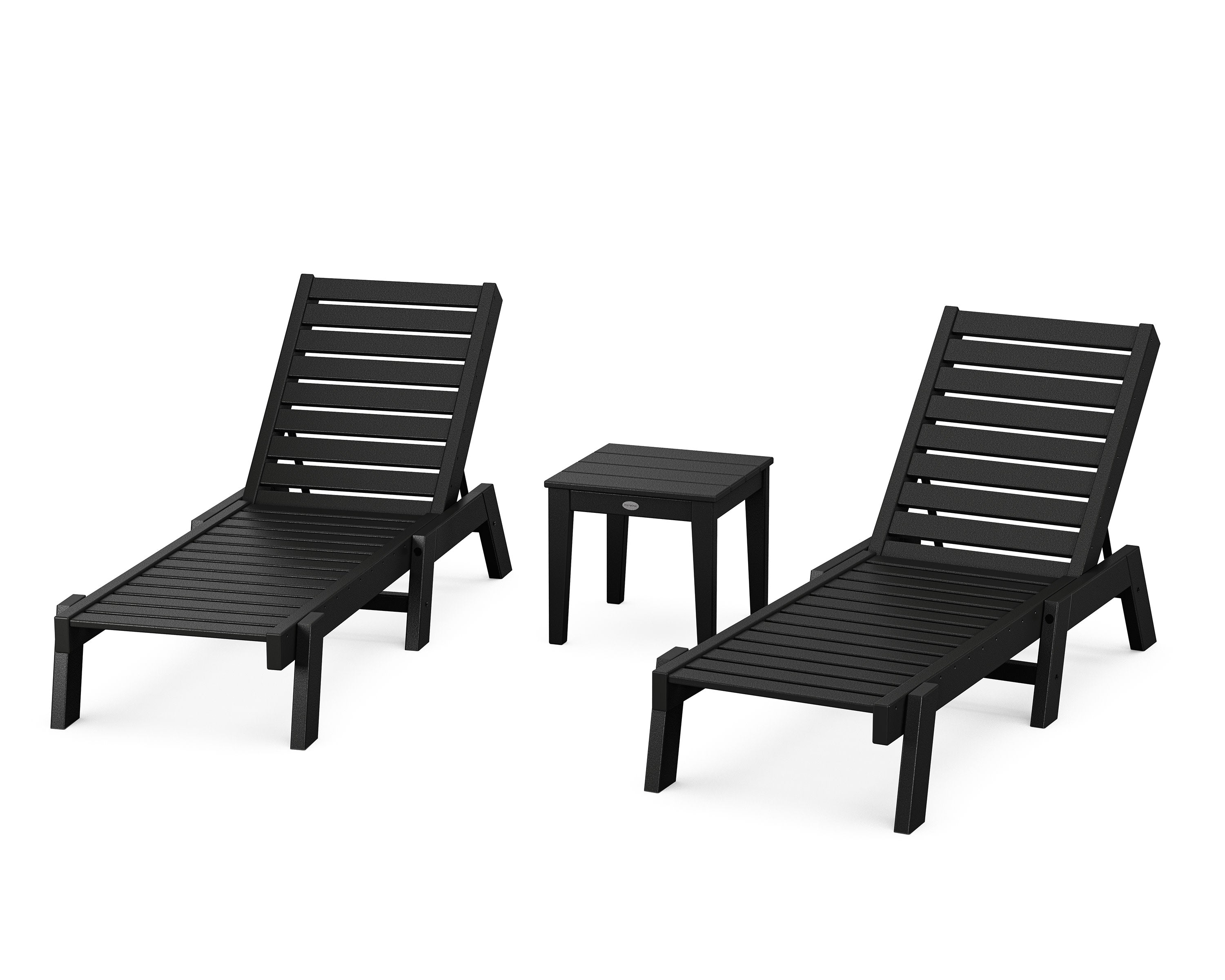Captain Chaise 3-Piece Set in Black