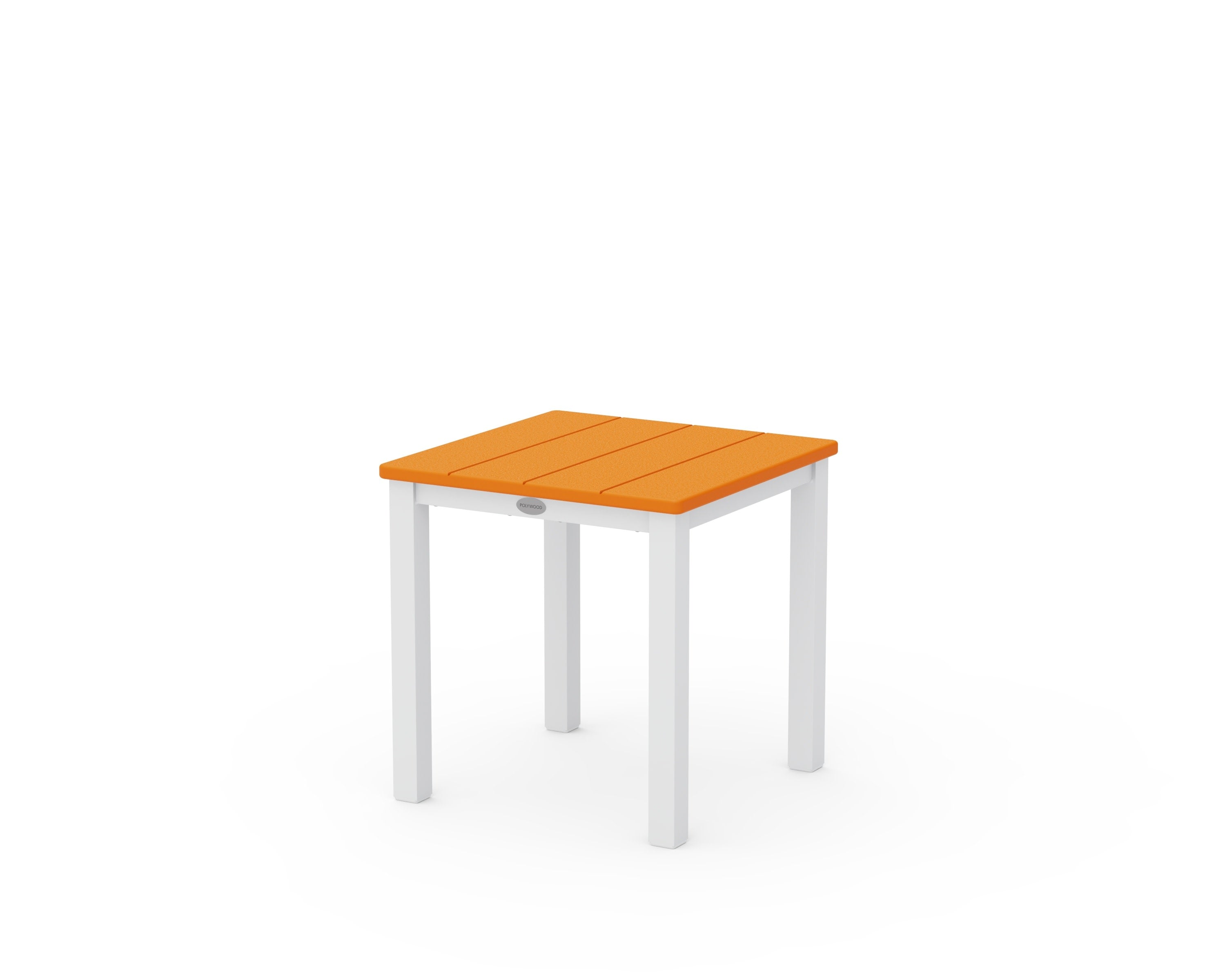 Main Street 18" Side Table in White / Tangerine