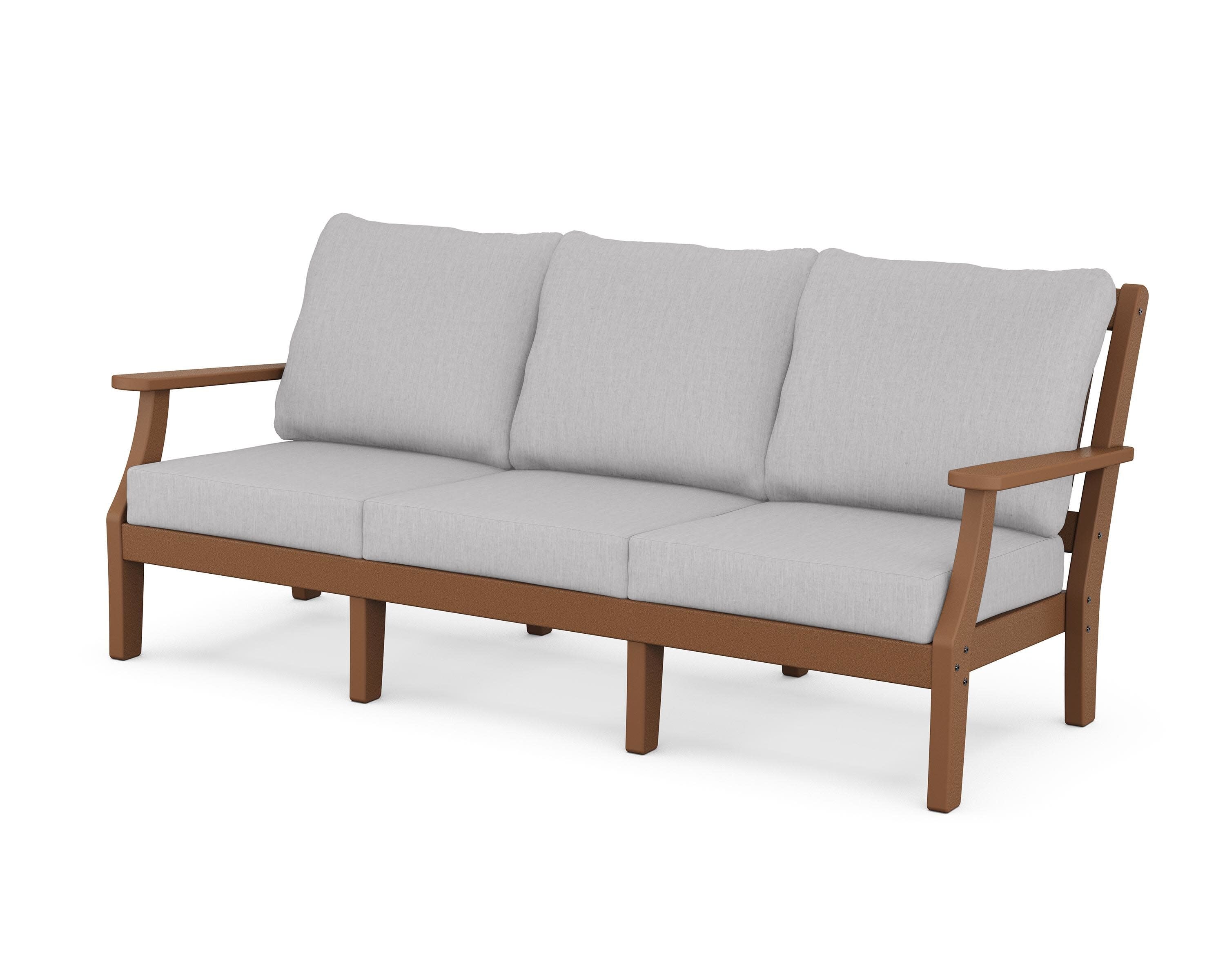 Chinoiserie Deep Seating Sofa in Teak / Granite