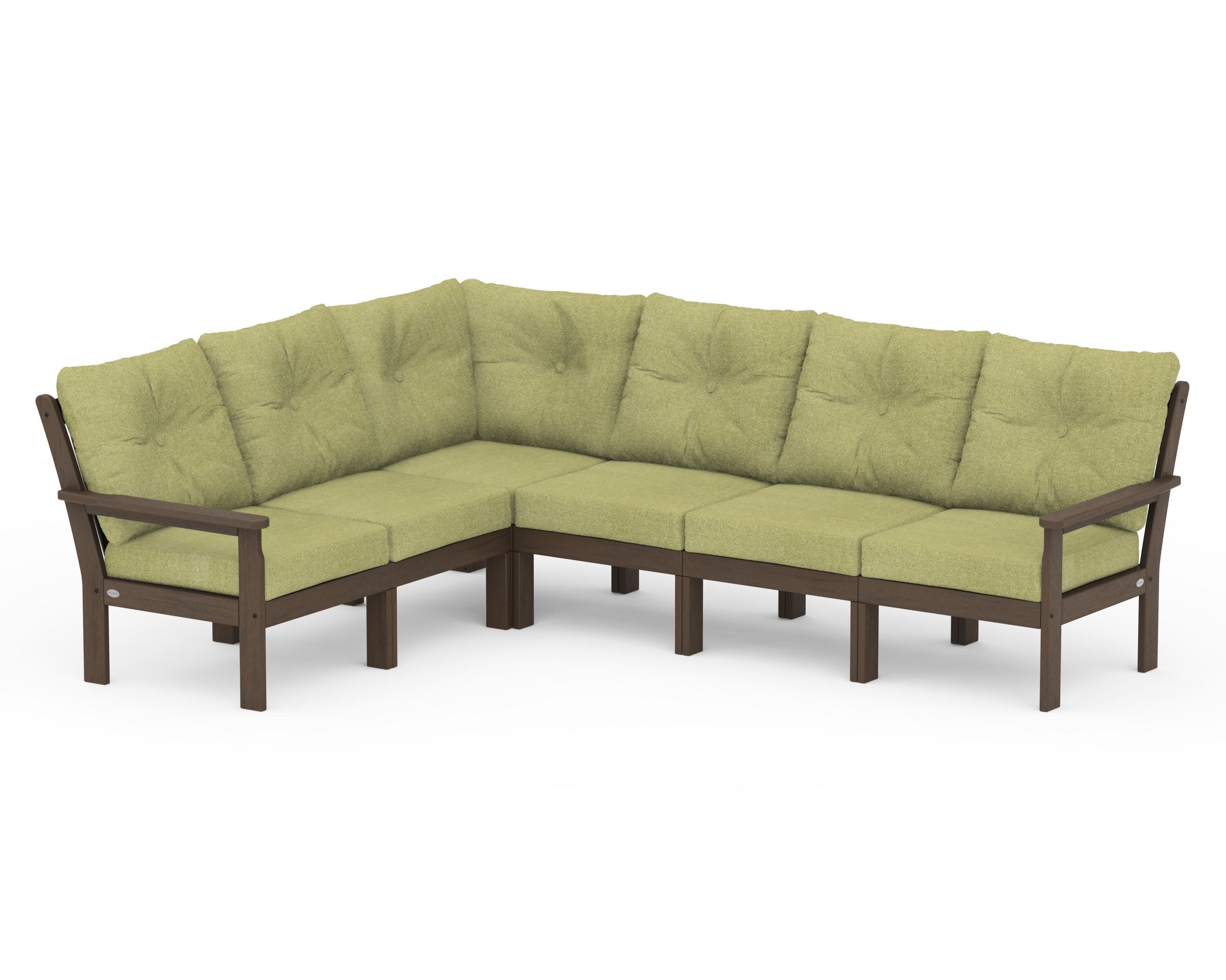 Vineyard 6-Piece Sectional in Kona / Chartreuse Boucle