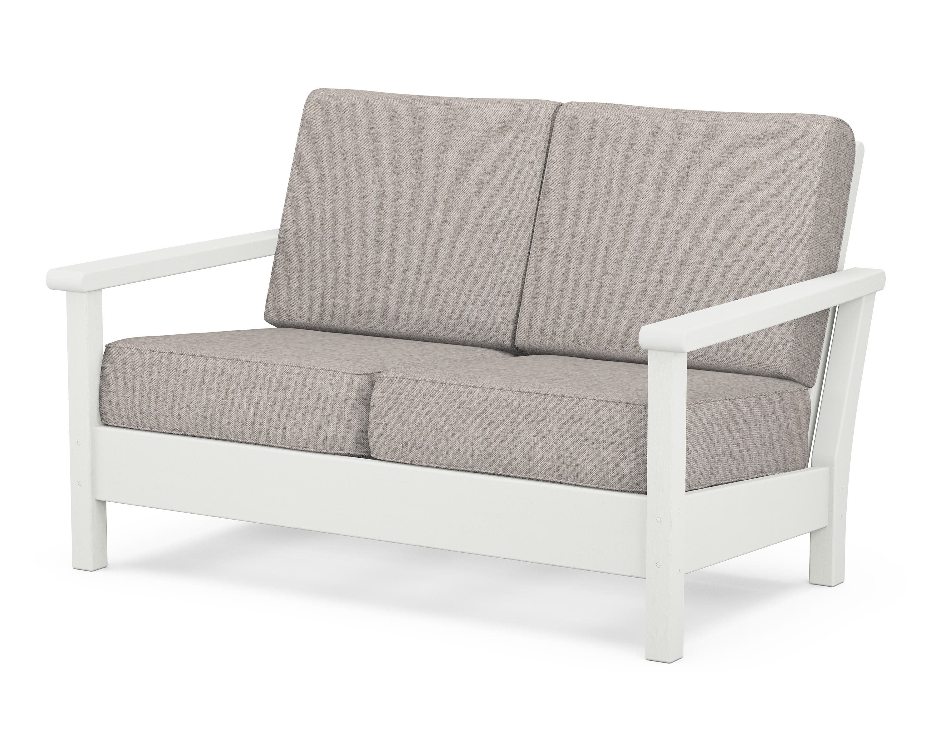 Harbour Deep Seating Loveseat in Vintage White / Weathered Tweed