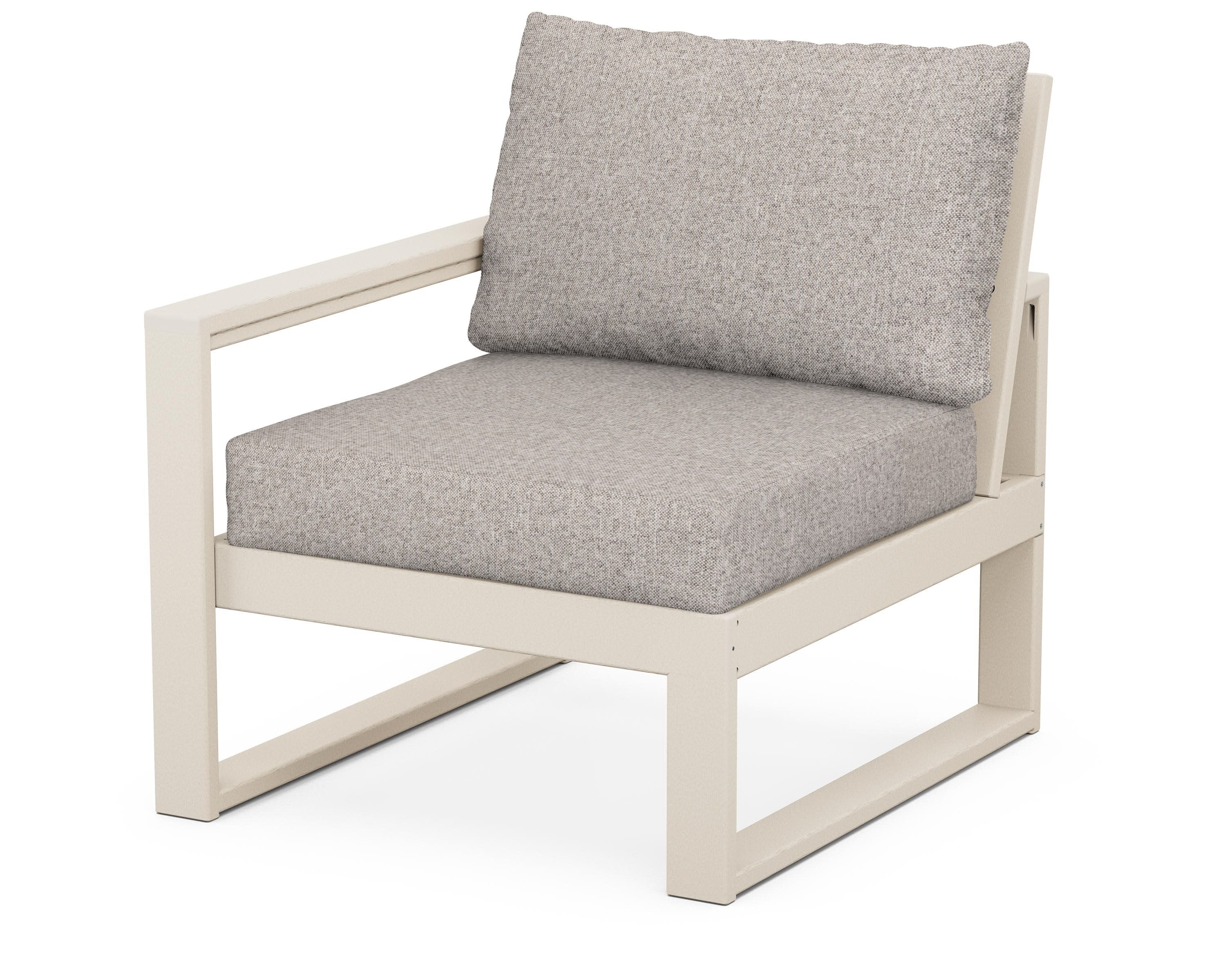 EDGE Modular Left Arm Chair in Sand / Weathered Tweed