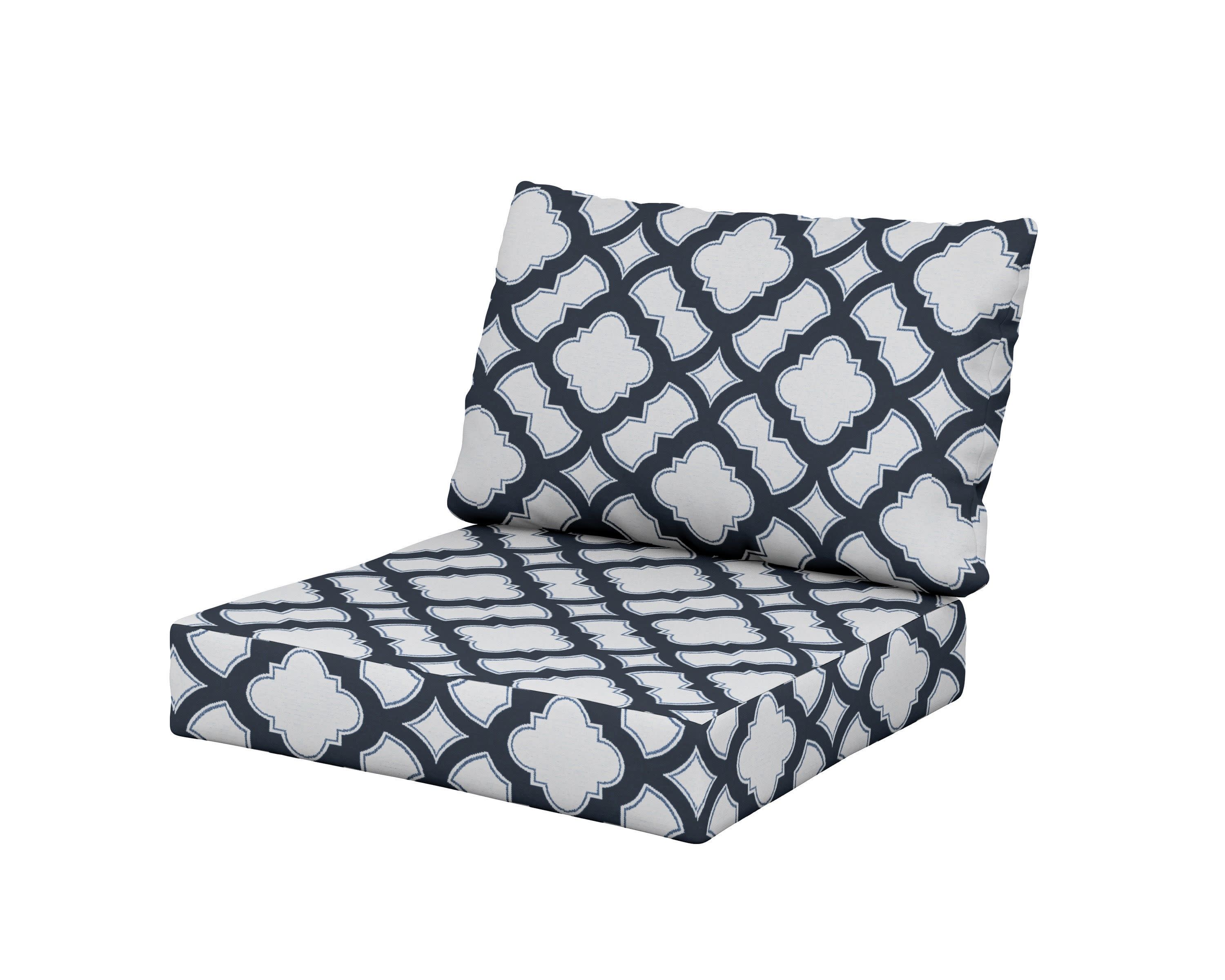 Modular Cushion in Trellis Marine Indigo