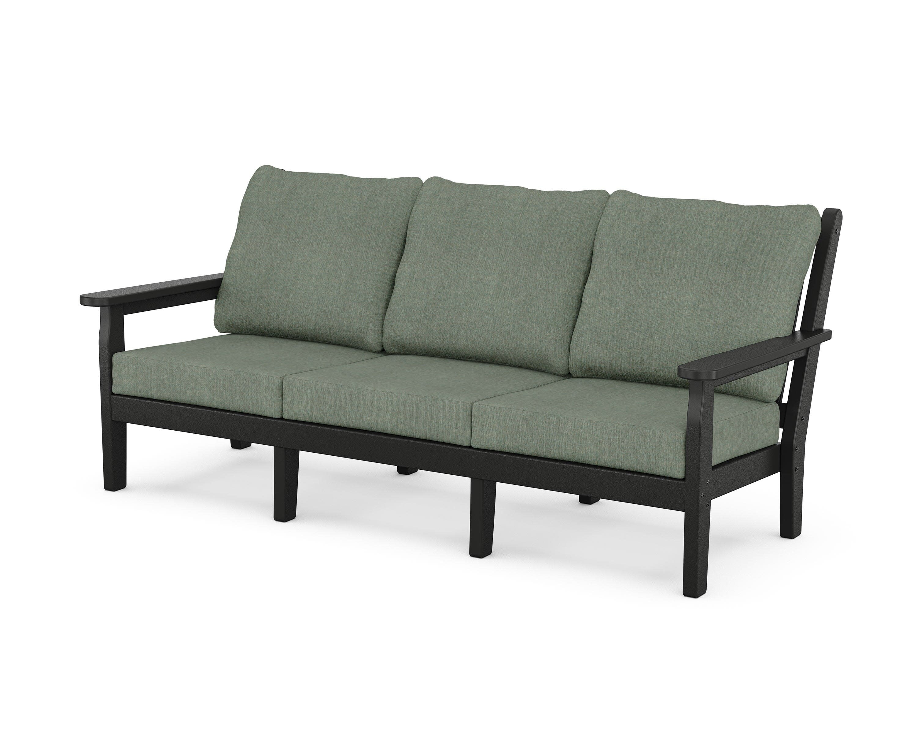 Chippendale Deep Seating Sofa in Black / Cast Sage