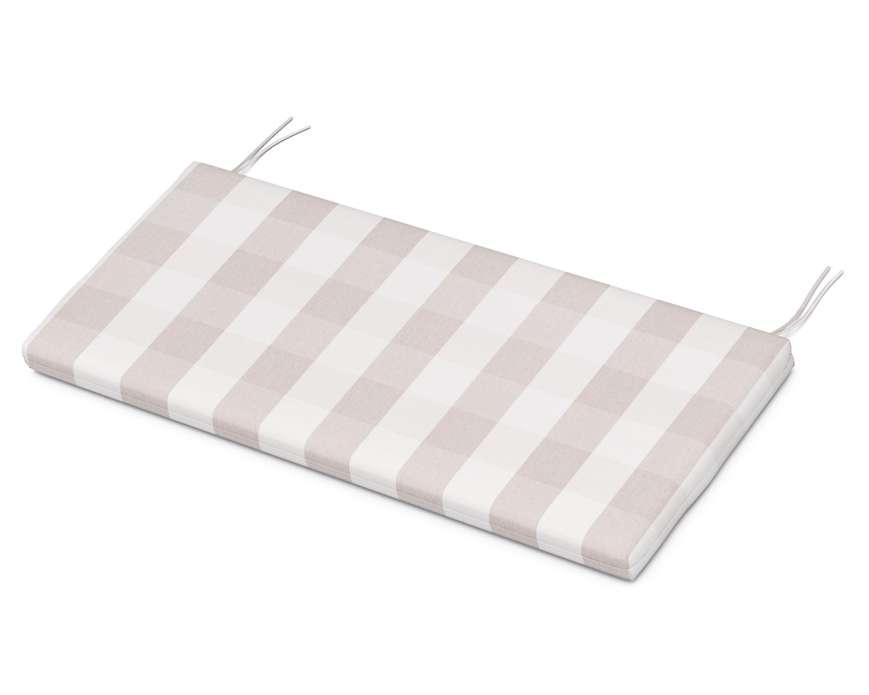 Bench Seat Cushion - 17.75"D x 41"W x 2.5"H in Buffalo Plaid Dune Burlap