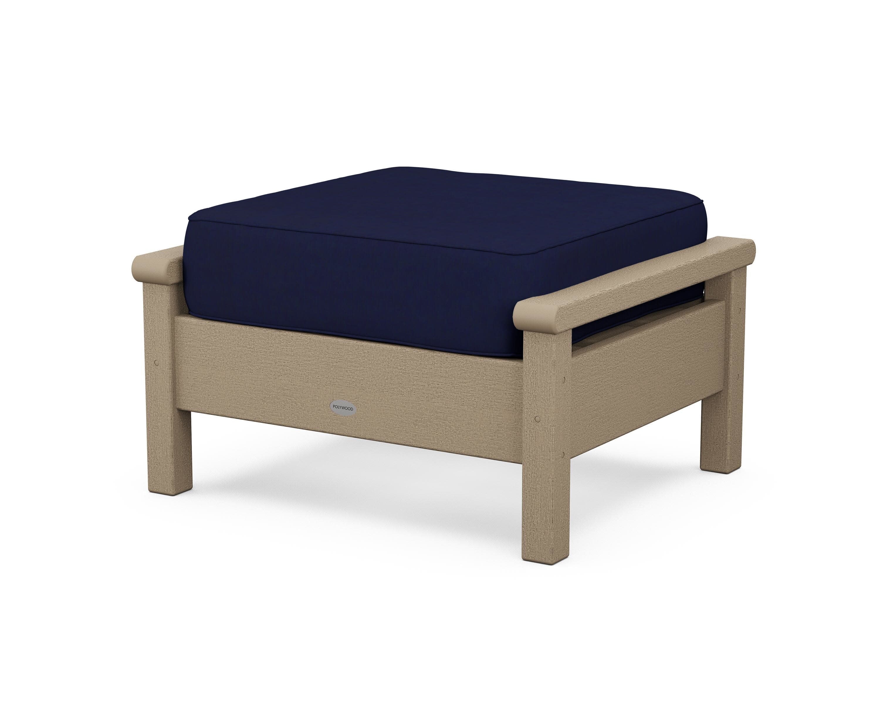 Harbour Deep Seating Ottoman in Vintage Sahara / Navy