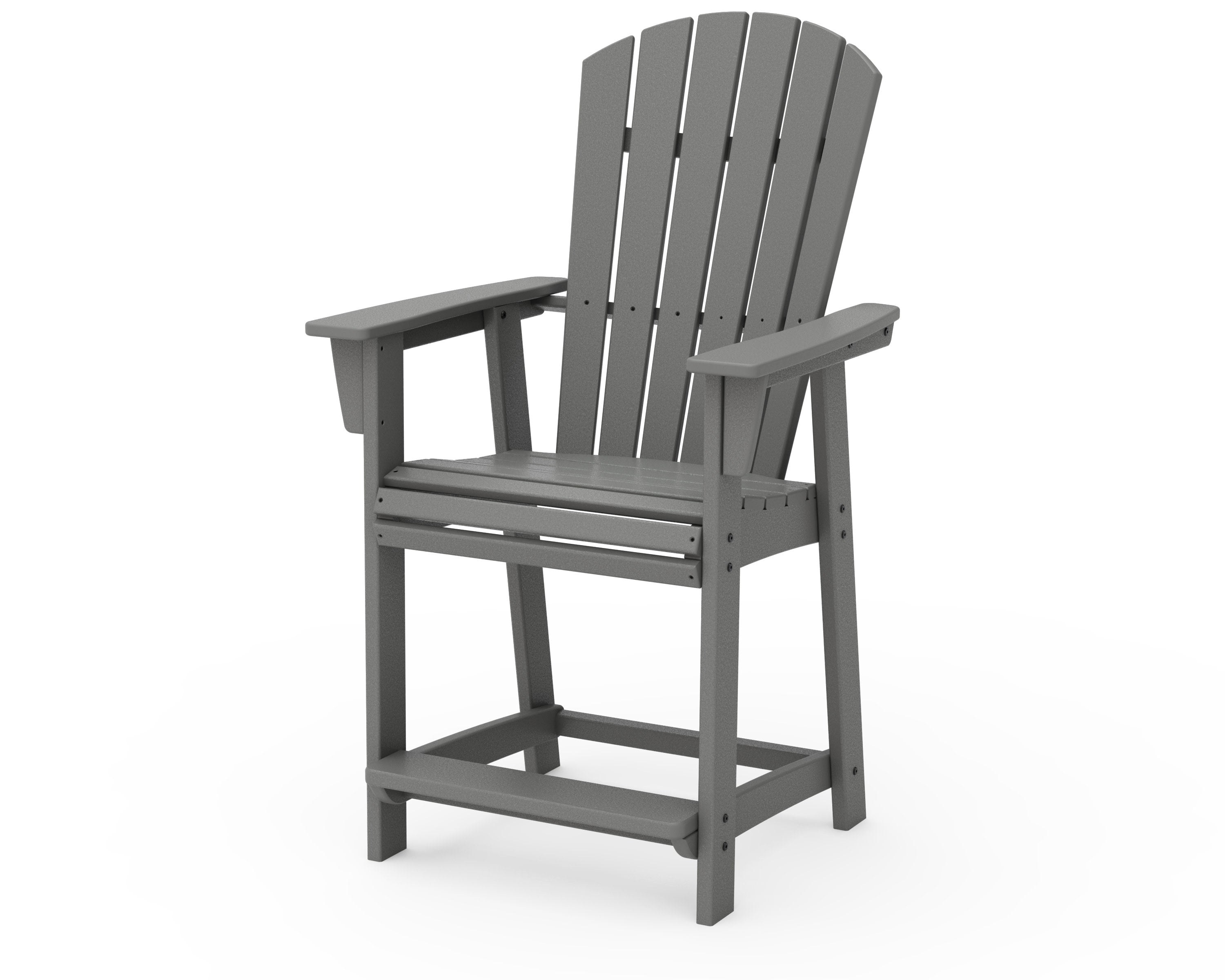 Nautical Curveback Adirondack Counter Chair in Slate Grey