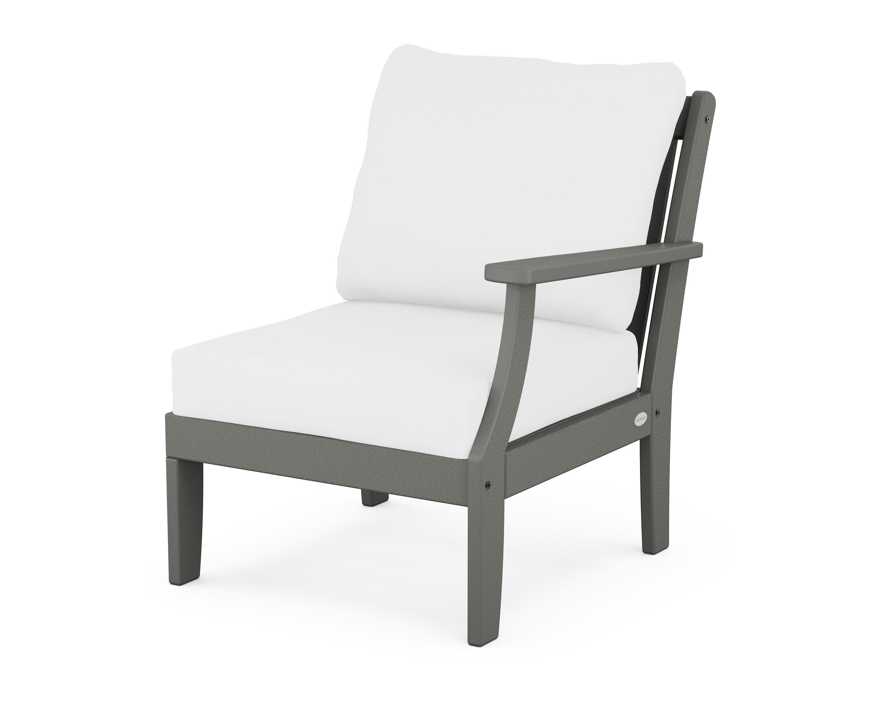 Braxton Modular Right Arm Chair in Slate Grey / Natural
