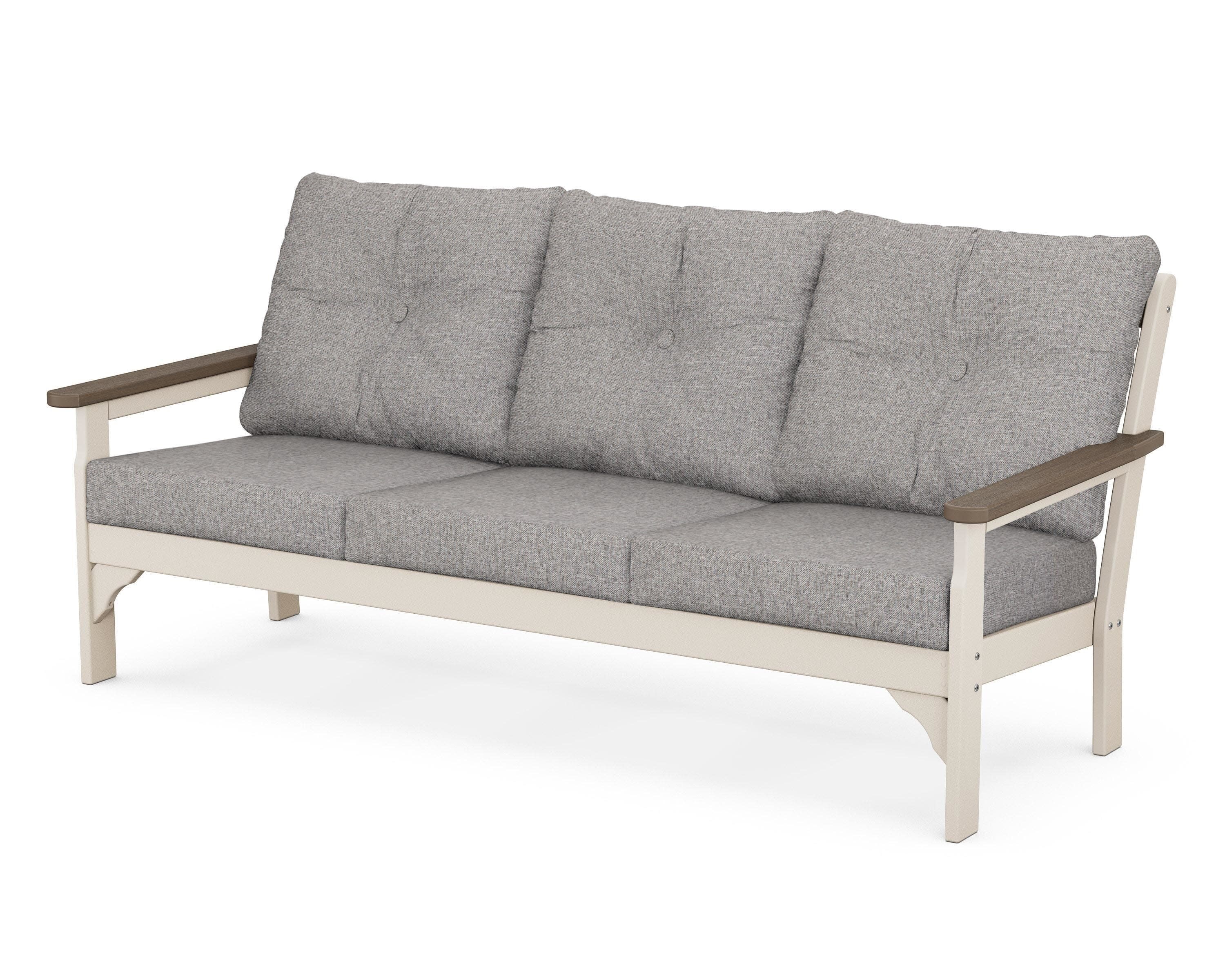 Vineyard Deep Seating Sofa in Sand / Kona / Grey Mist