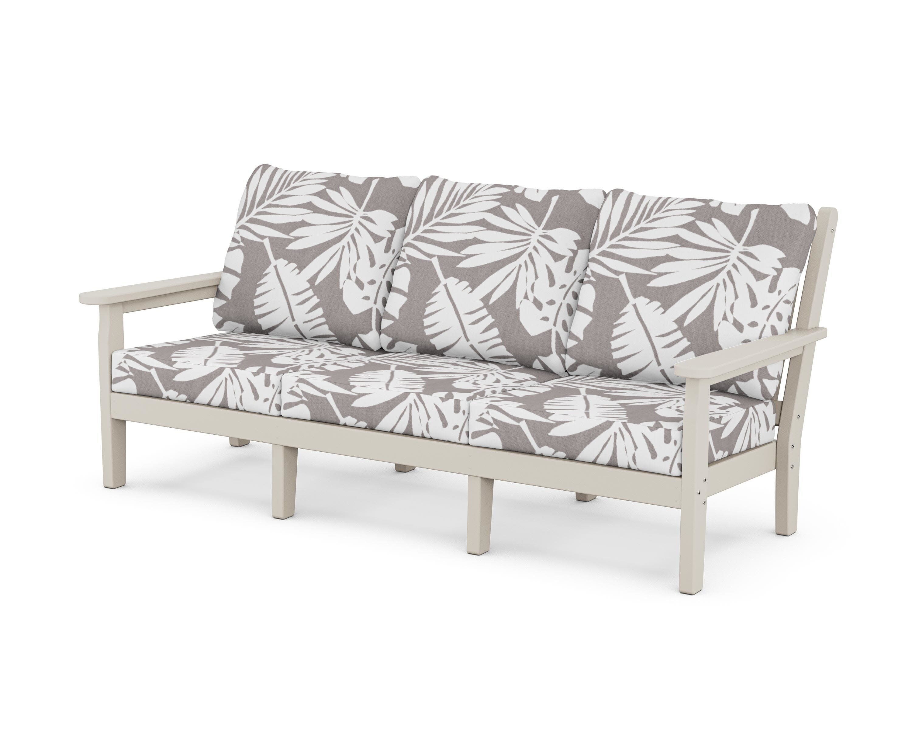 Chippendale Deep Seating Sofa in Sand / Leaf Grey Mist
