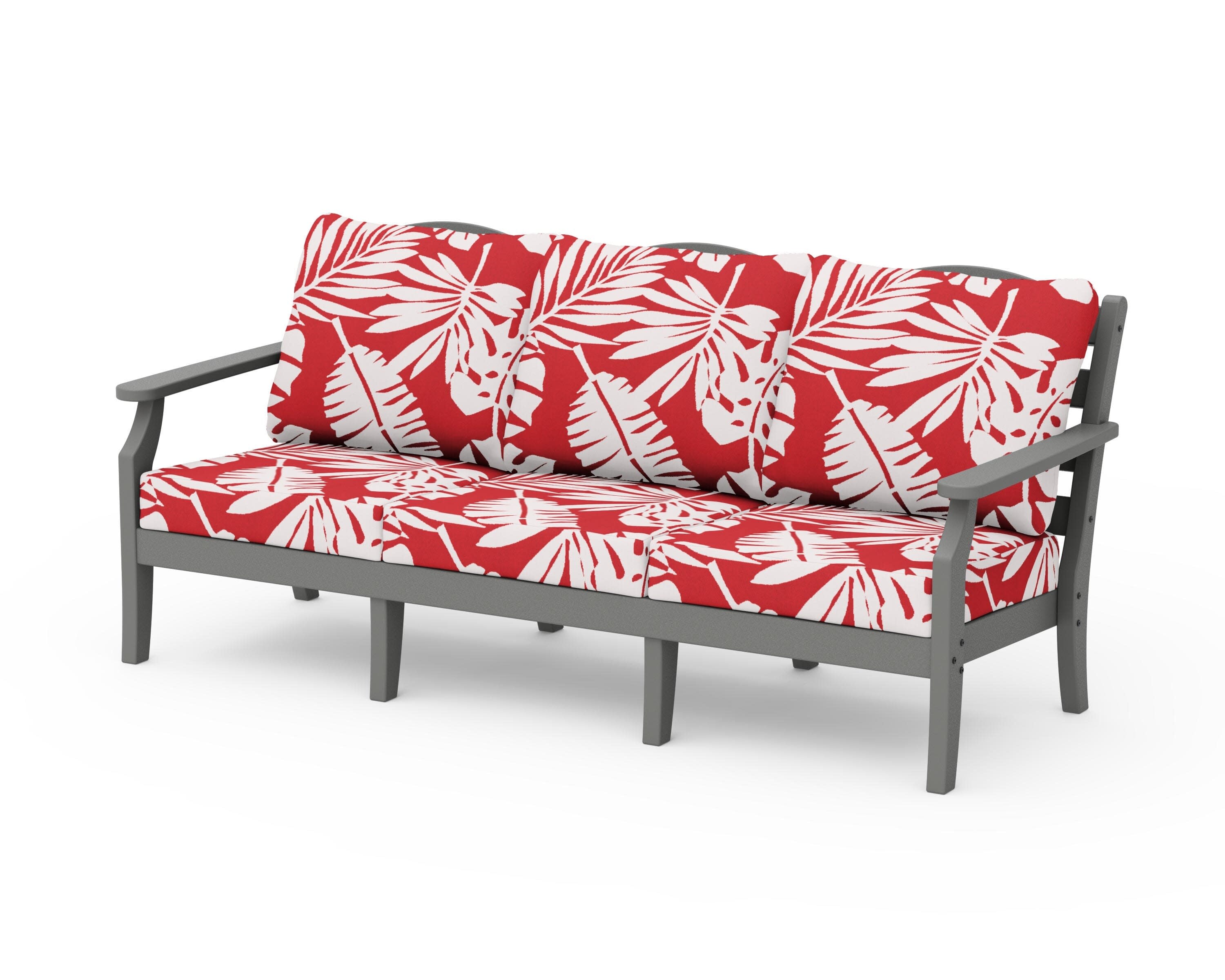 Savannah Deep Seating Sofa in Slate Grey / Leaf Crimson