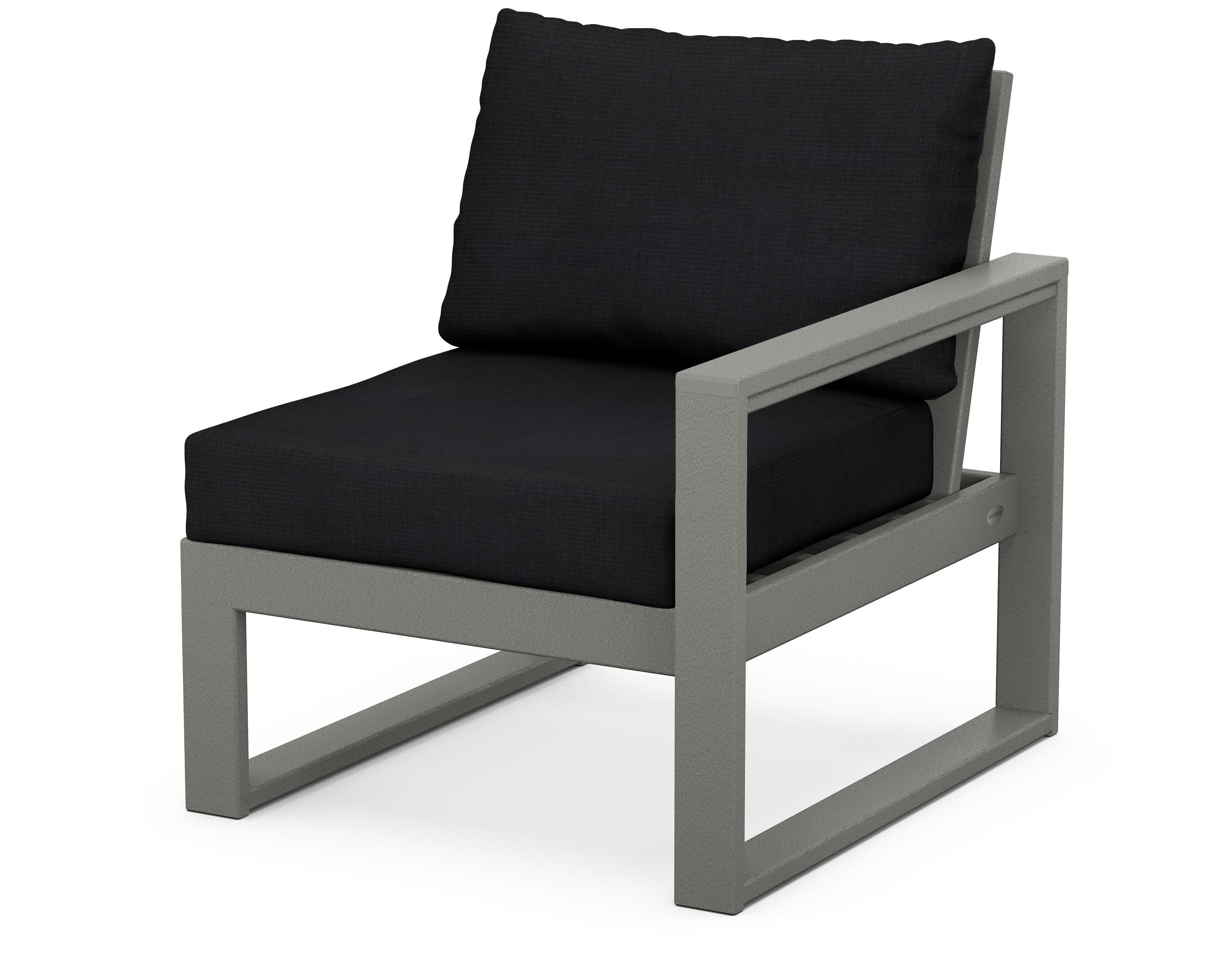 EDGE Modular Right Arm Chair in Slate Grey / Midnight Linen