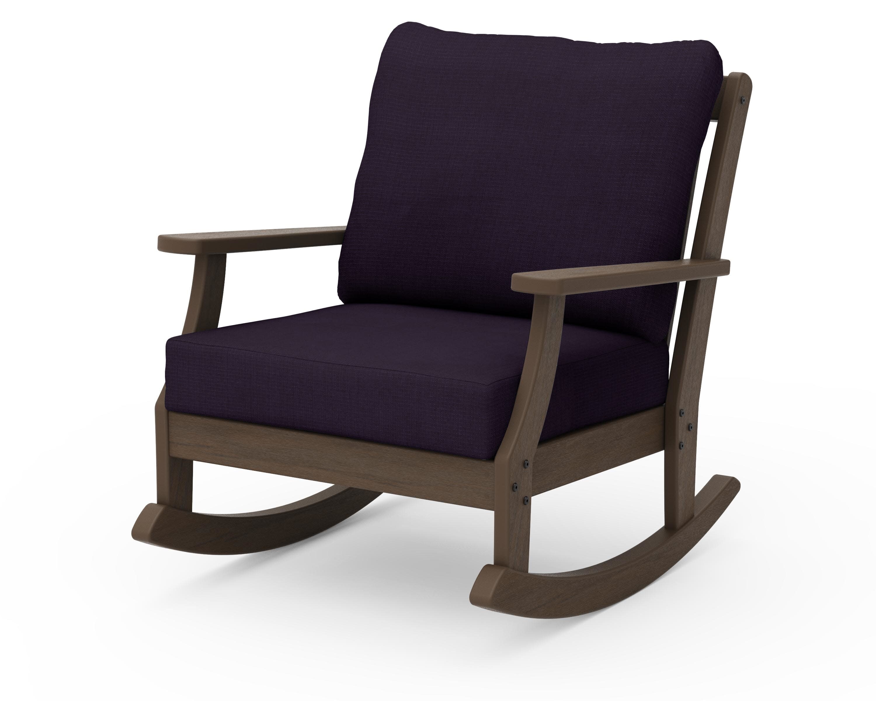 Braxton Deep Seating Rocking Chair in Kona / Navy Linen