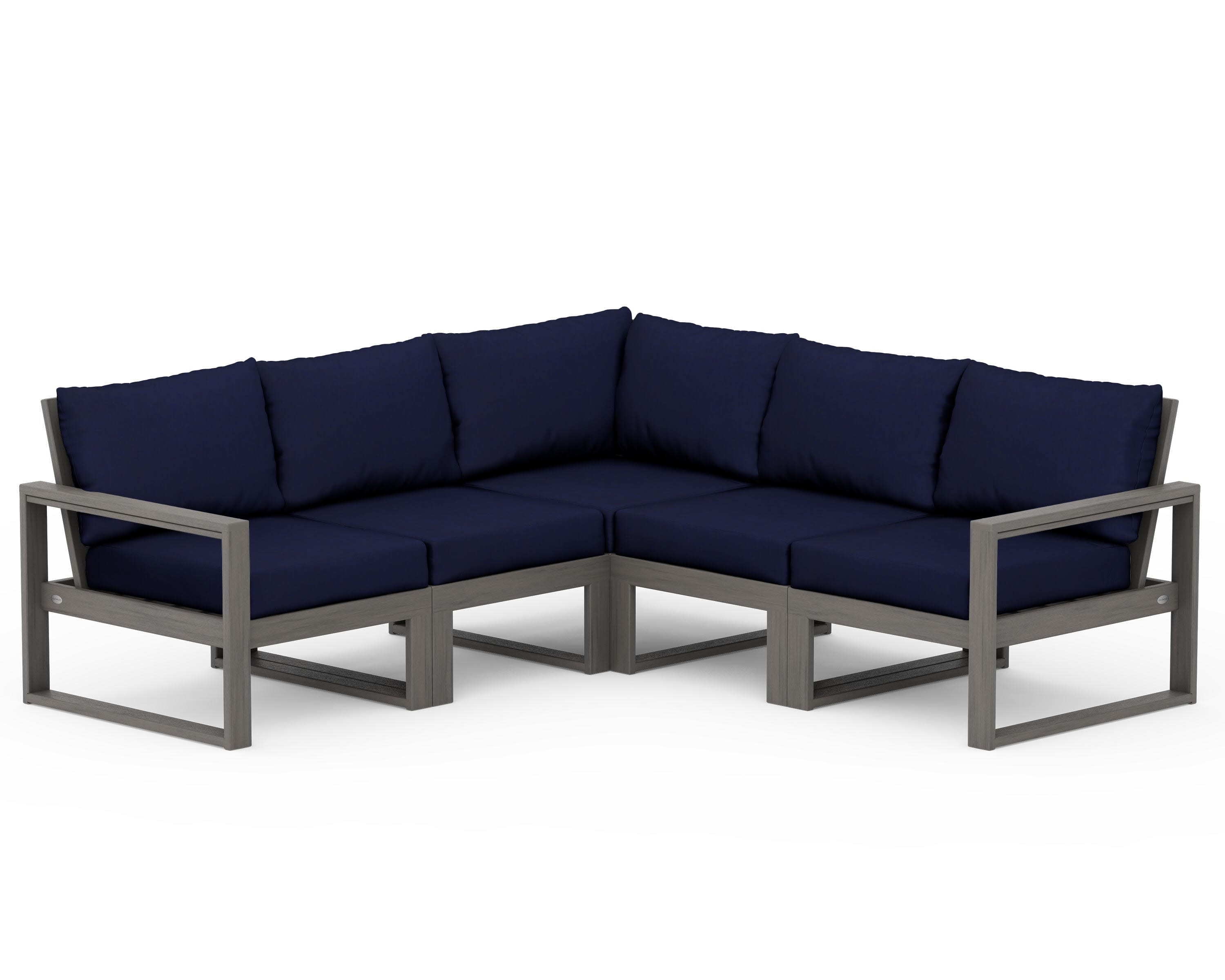 EDGE 5-Piece Modular Deep Seating Set in Driftwood / Navy