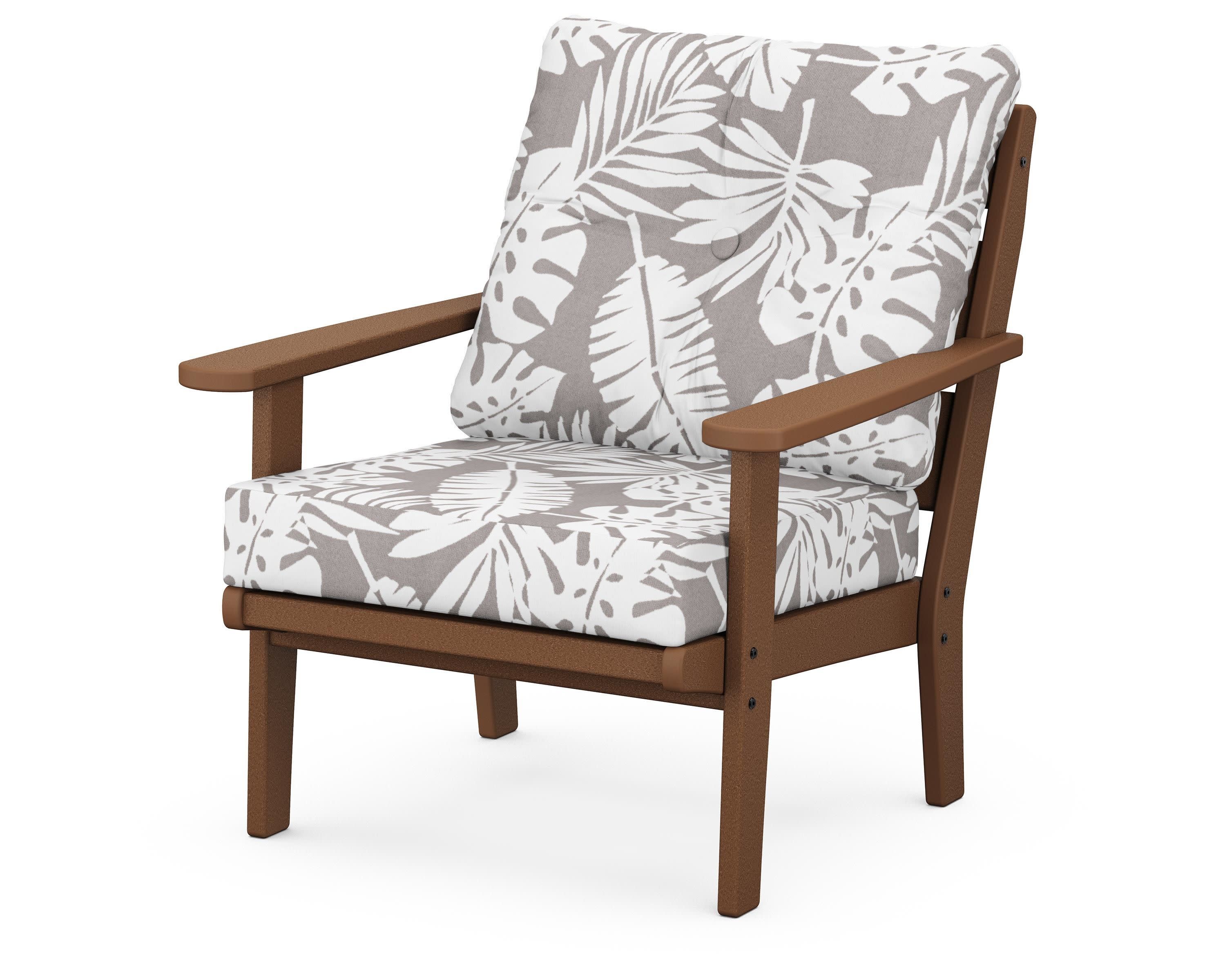 Lakeside Deep Seating Chair in Teak / Leaf Grey Mist