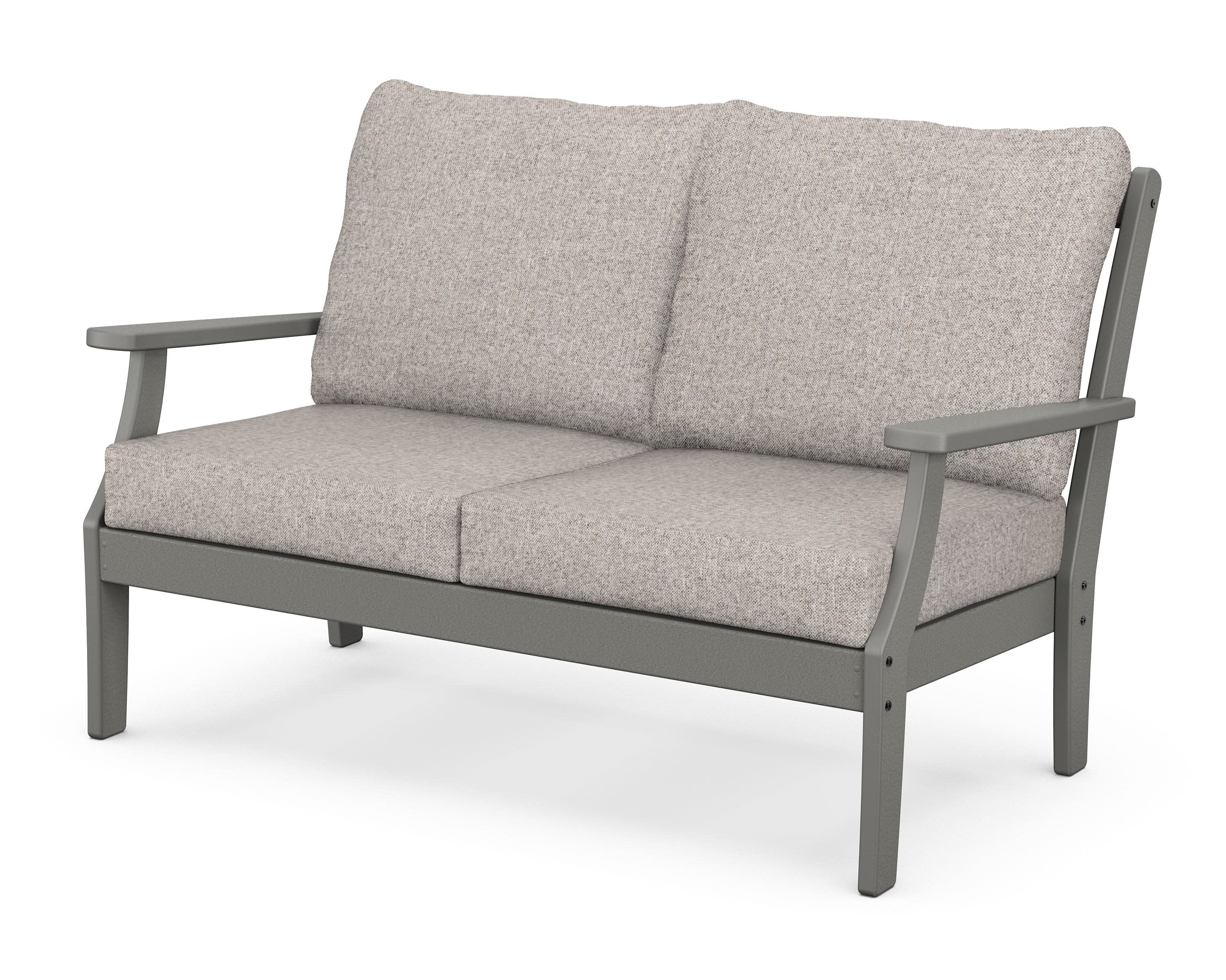 Braxton Deep Seating Loveseat in Slate Grey / Weathered Tweed