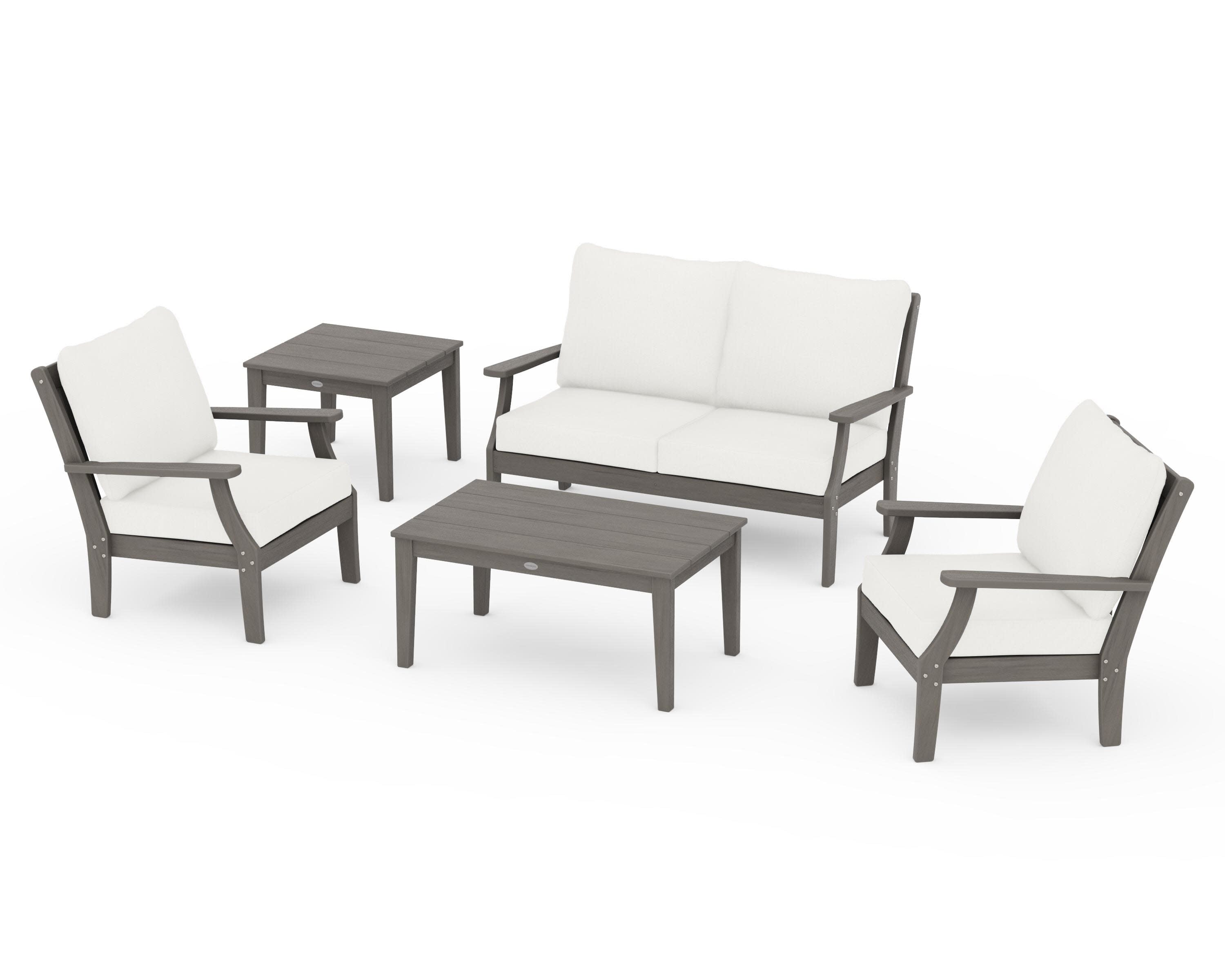 Braxton 5-Piece Deep Seating Set in Driftwood / Natural Linen
