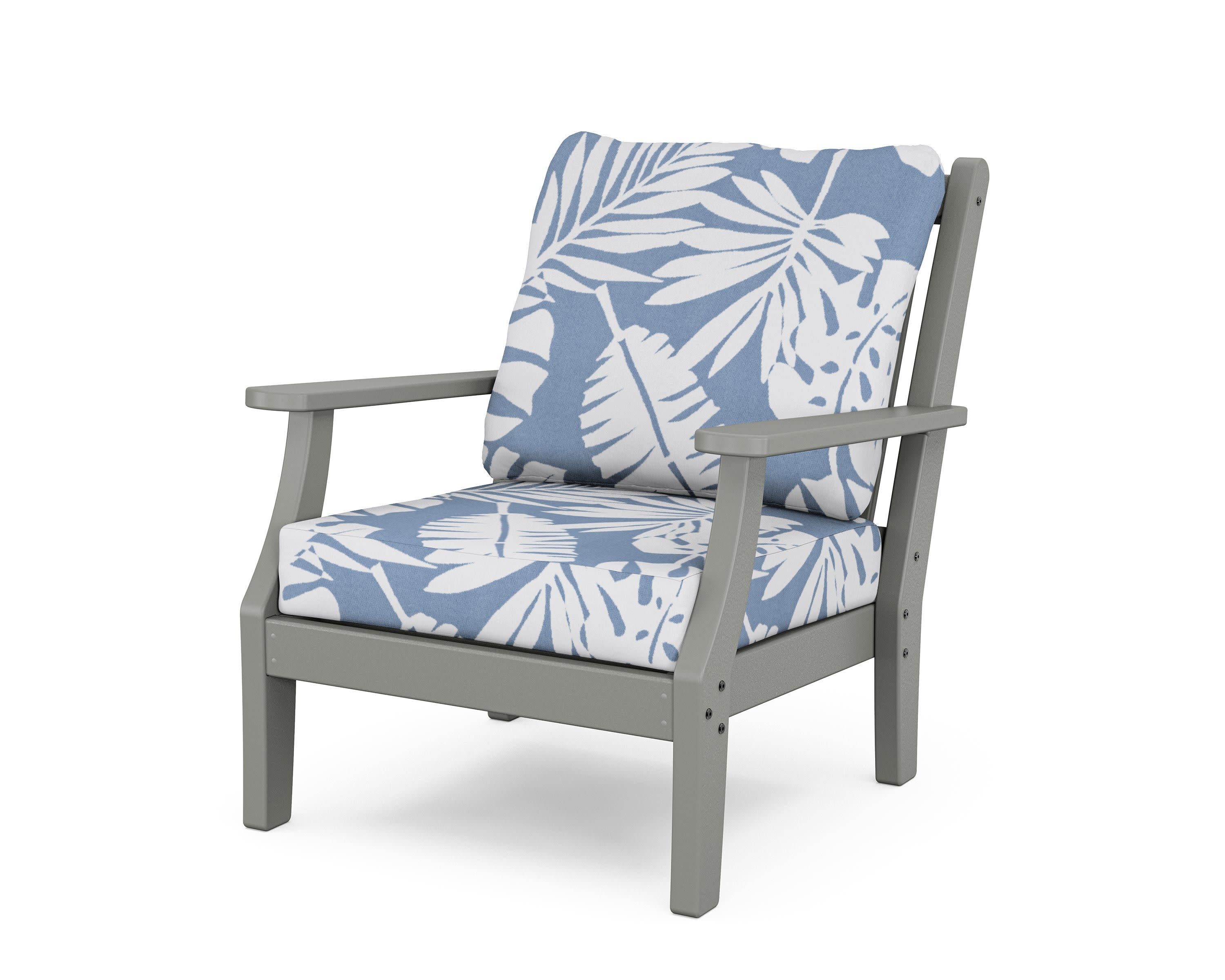 Wovendale Deep Seating Chair in Slate Grey / Leaf Sky Blue