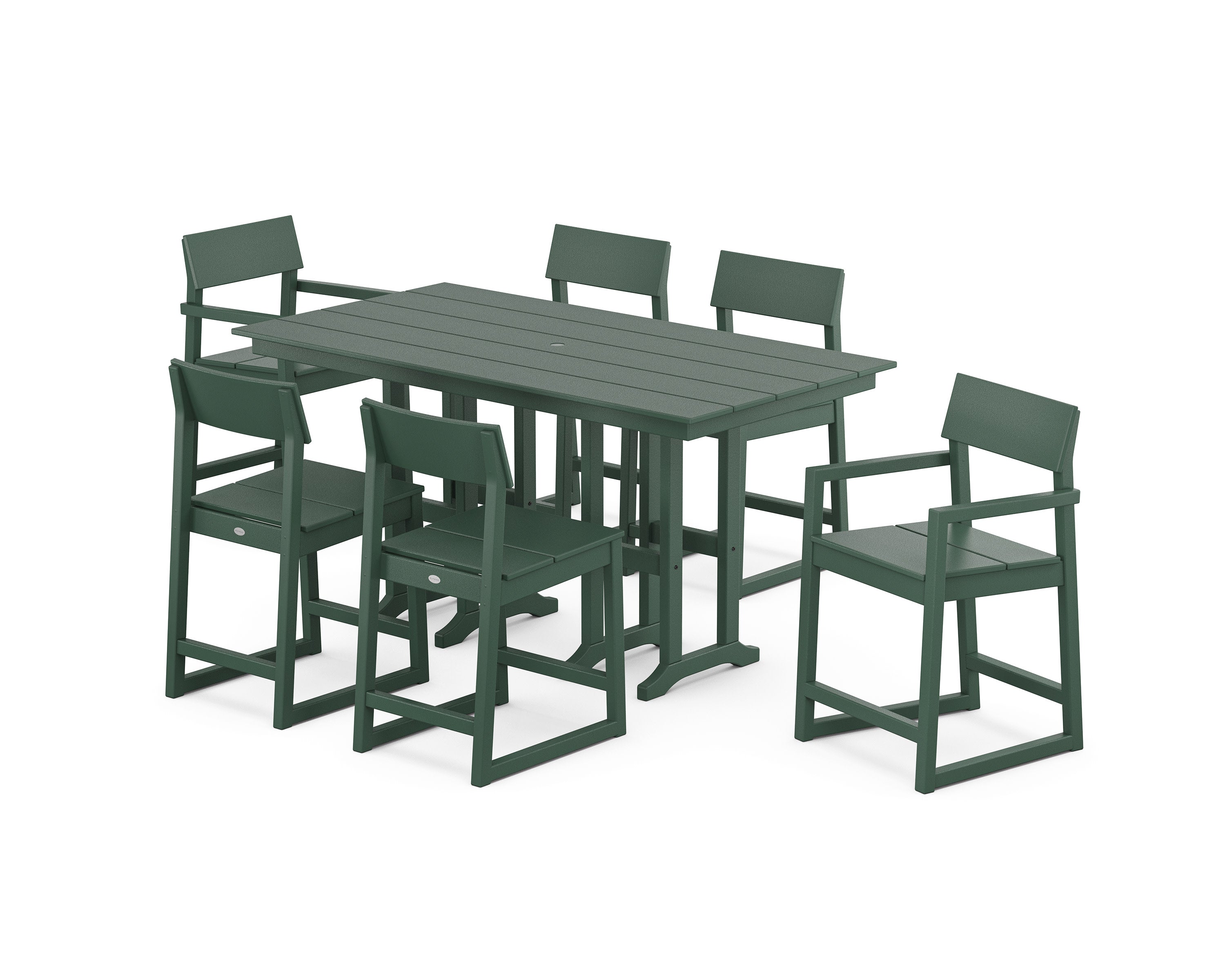 EDGE 7-Piece Farmhouse Counter Set in Green