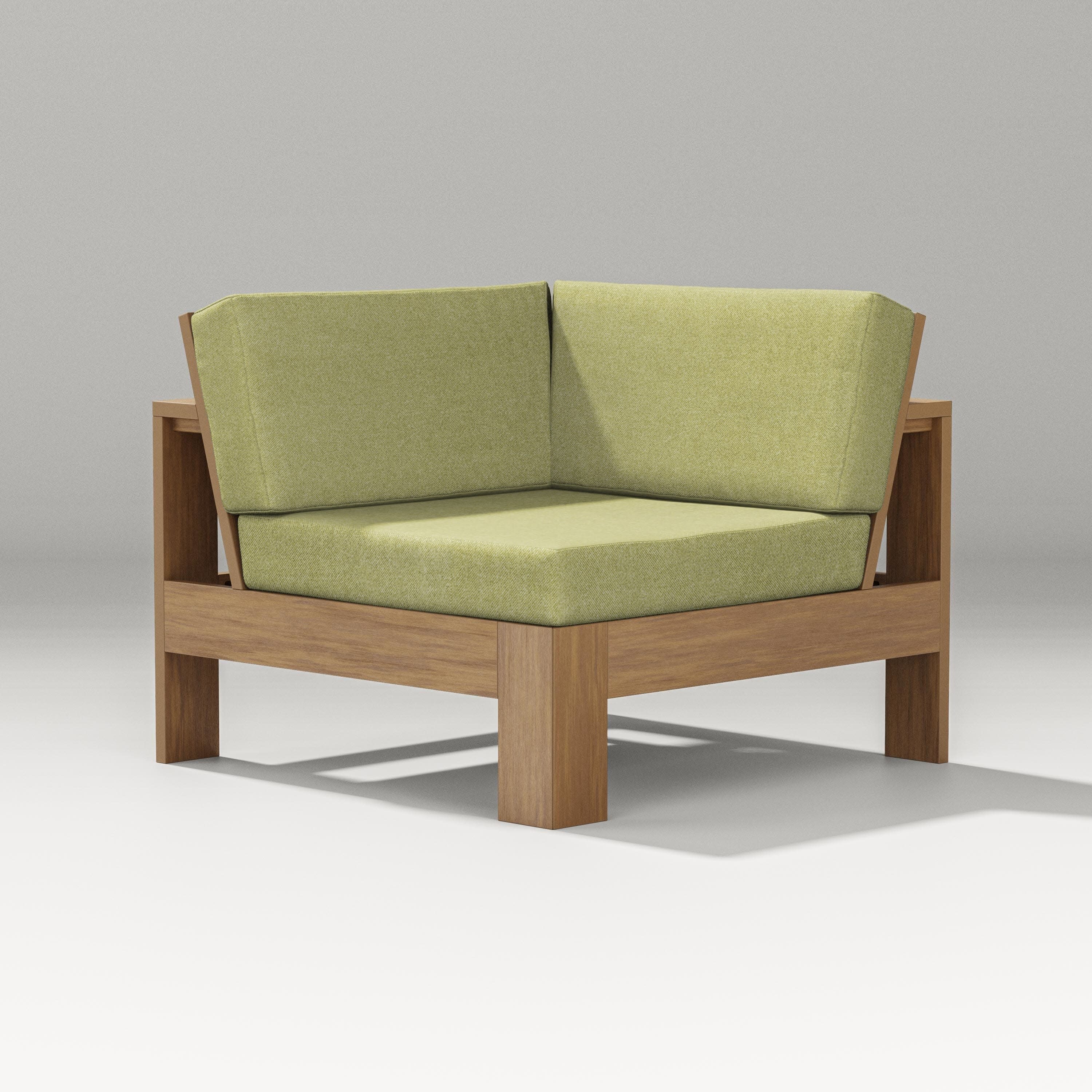 Latitude Modular Corner Chair in Natural / Chartreuse Boucle