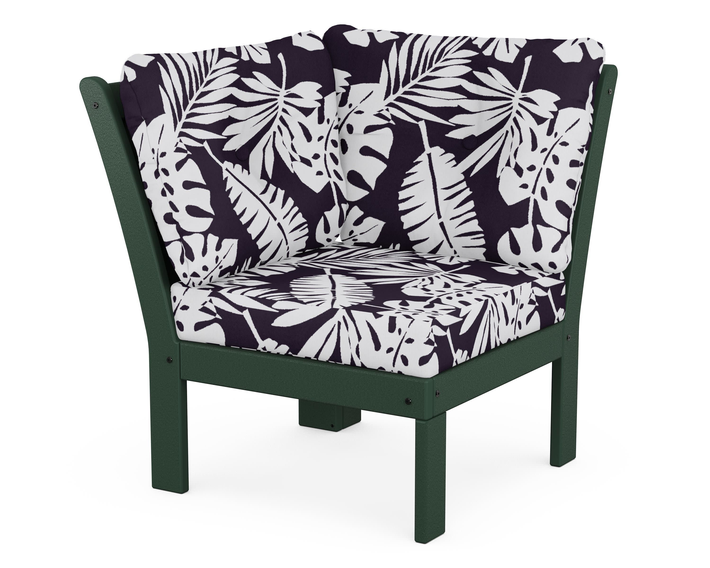 Vineyard Modular Corner Chair in Green / Leaf Navy