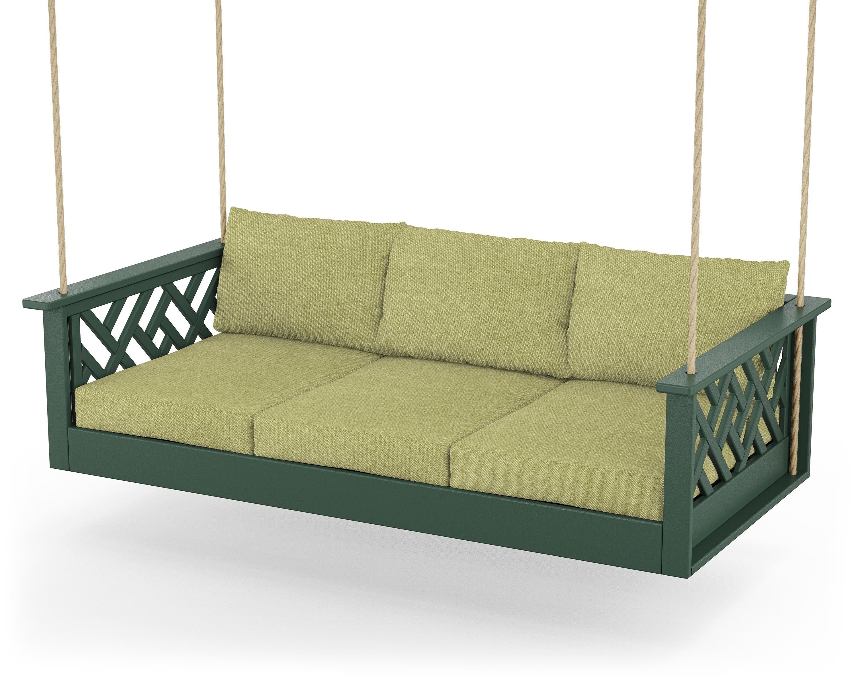 Chippendale Daybed Swing in Green / Chartreuse Boucle