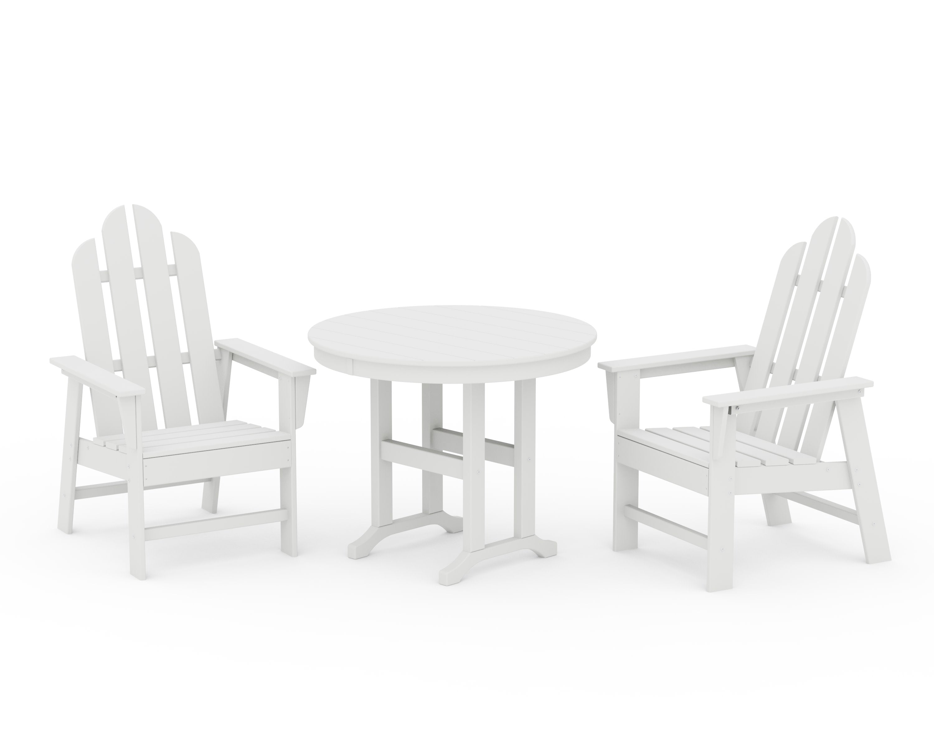 Long Island 3-Piece Round Dining Set in White