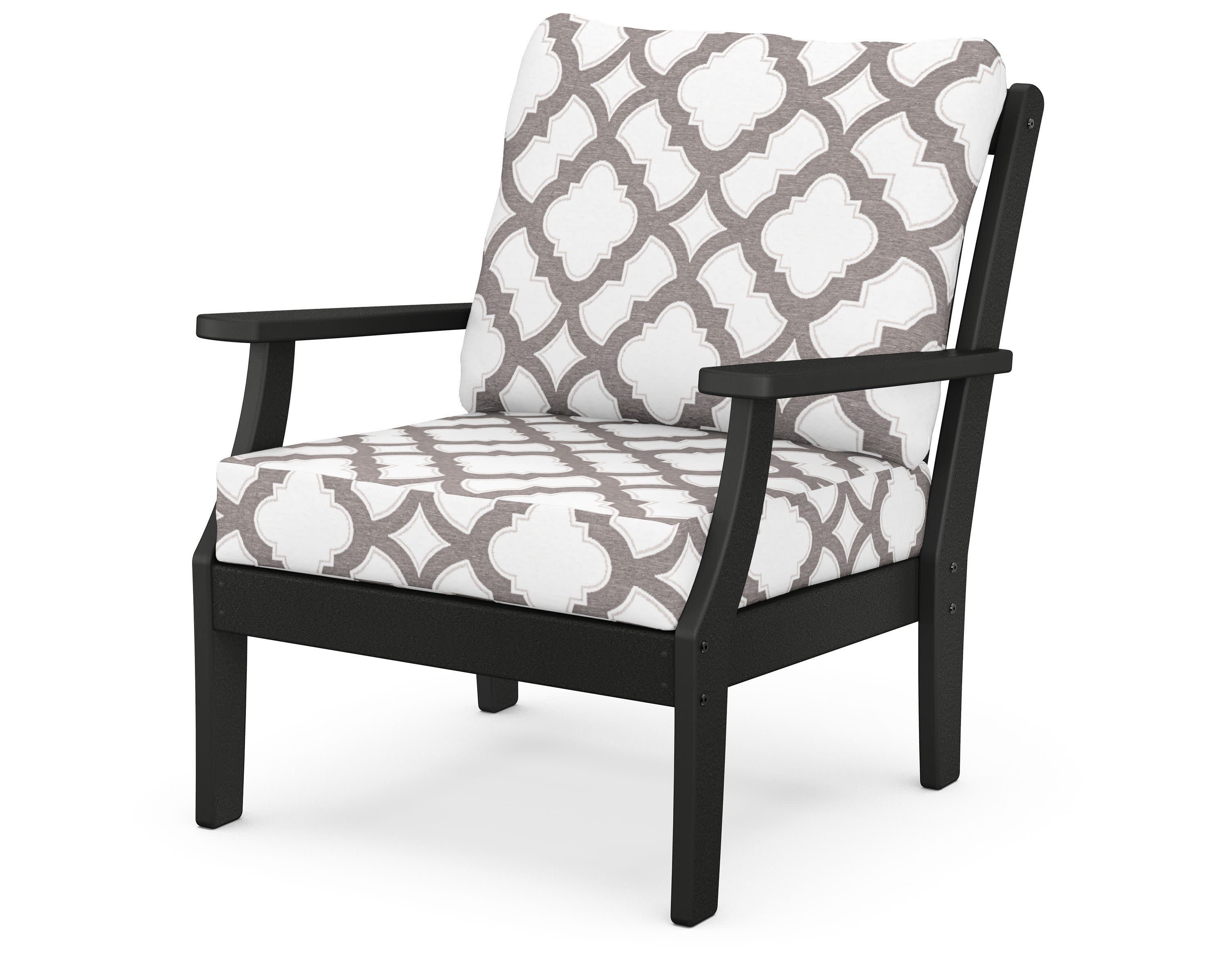 Braxton Deep Seating Chair in Black / Trellis Grey Mist
