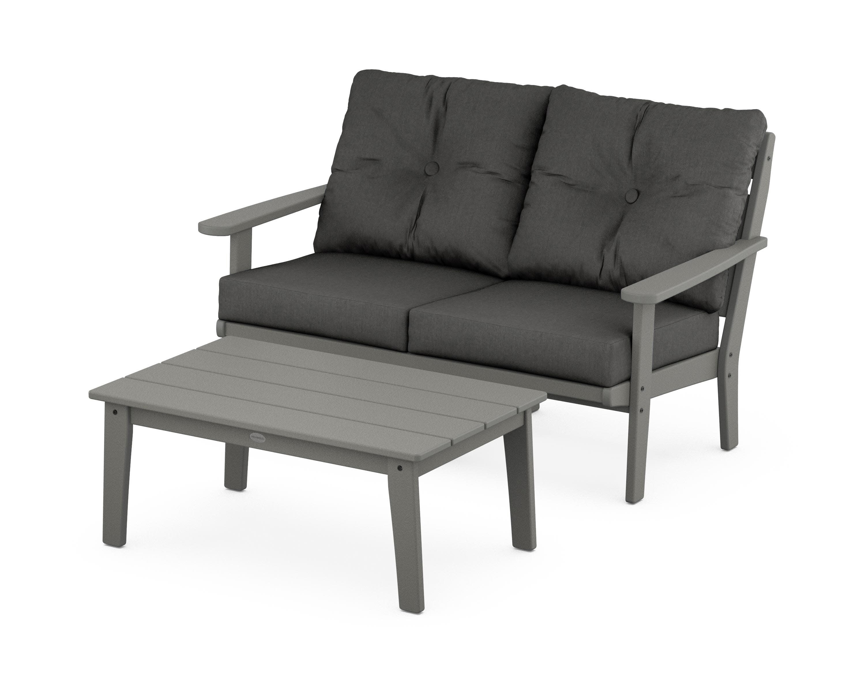 Lakeside 2-Piece Lounge Loveseat Set in Slate Grey / Spectrum Carbon