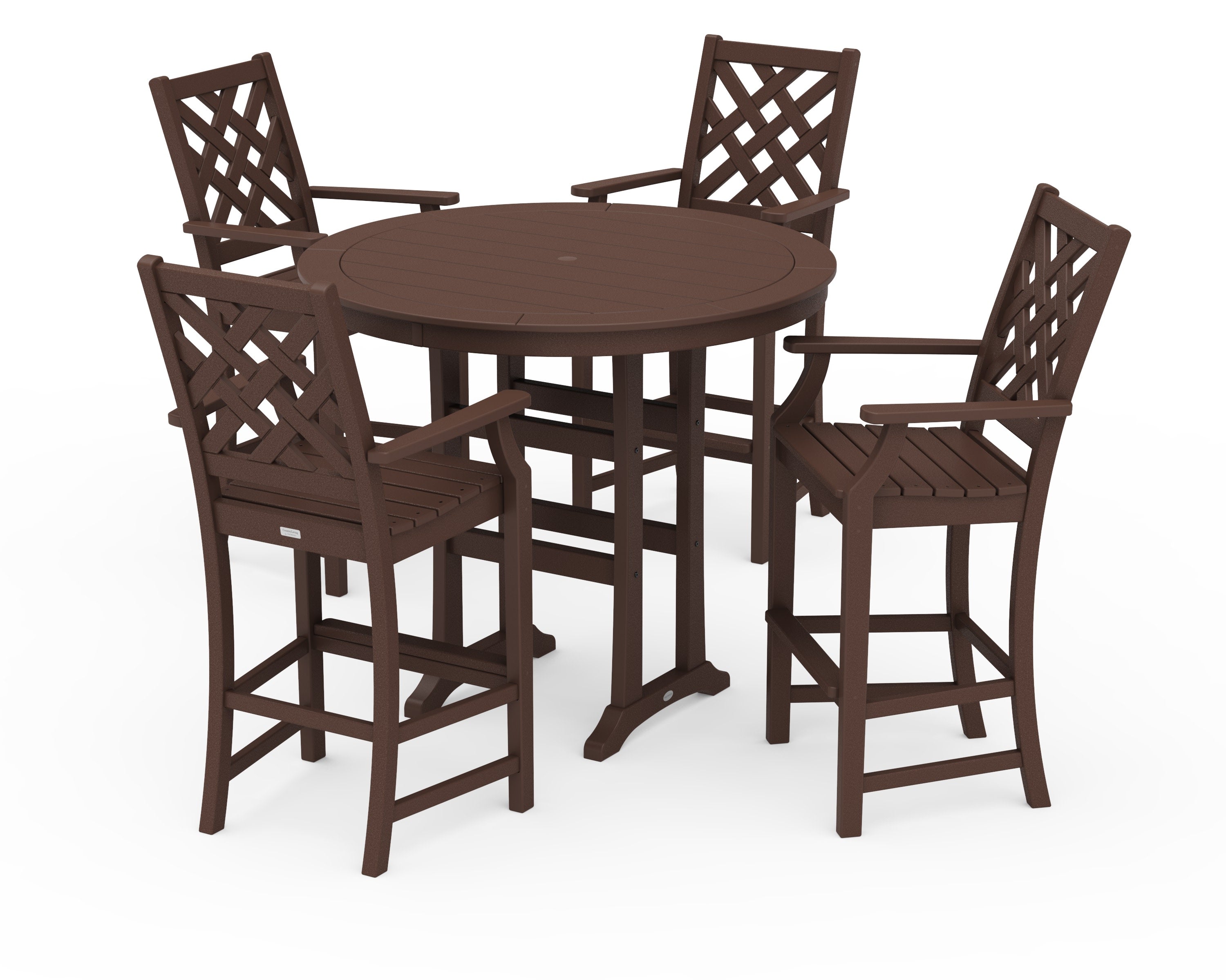 Wovendale 5-Piece Round Bar Set in Mahogany