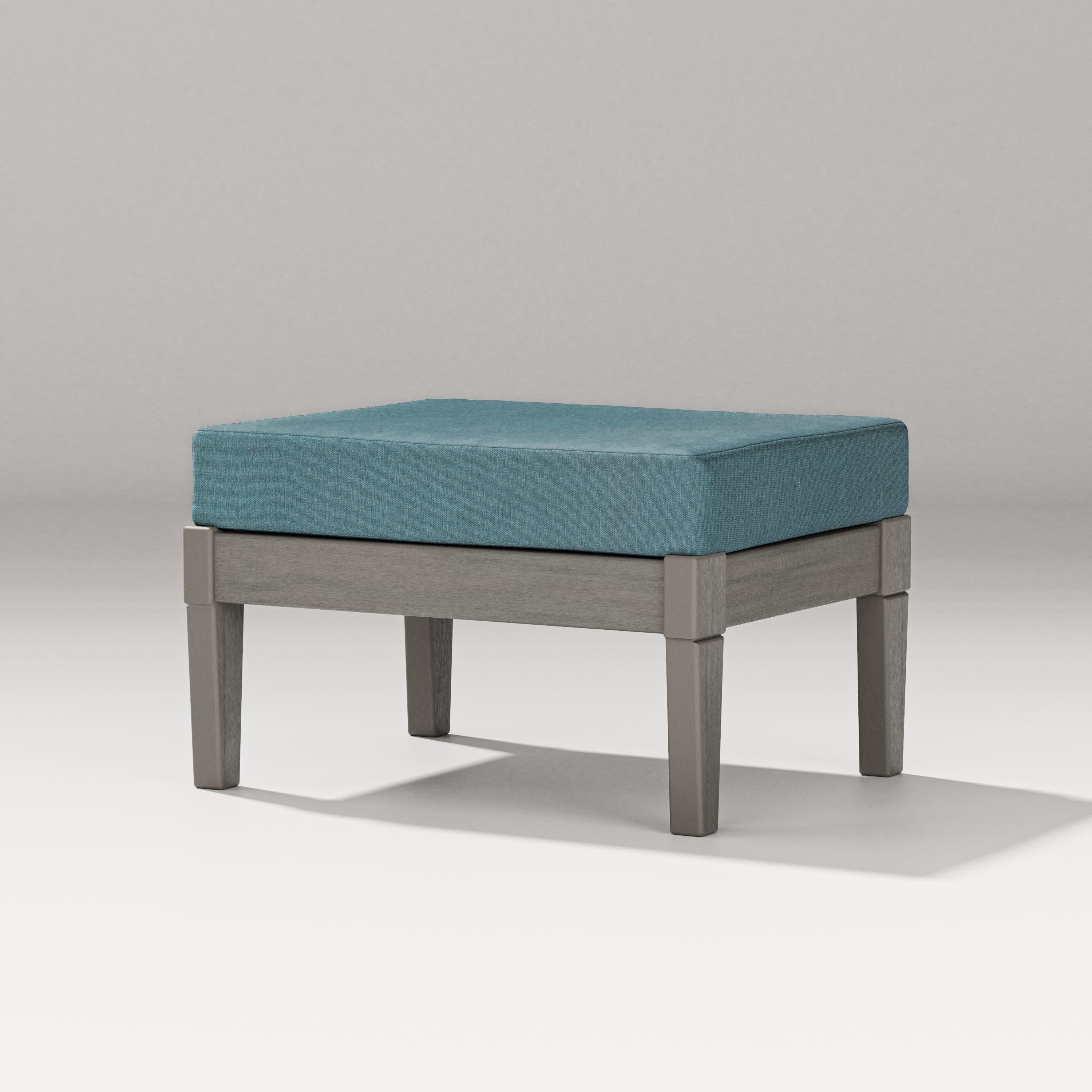 Estate Lounge Ottoman in Driftwood / Ocean Teal