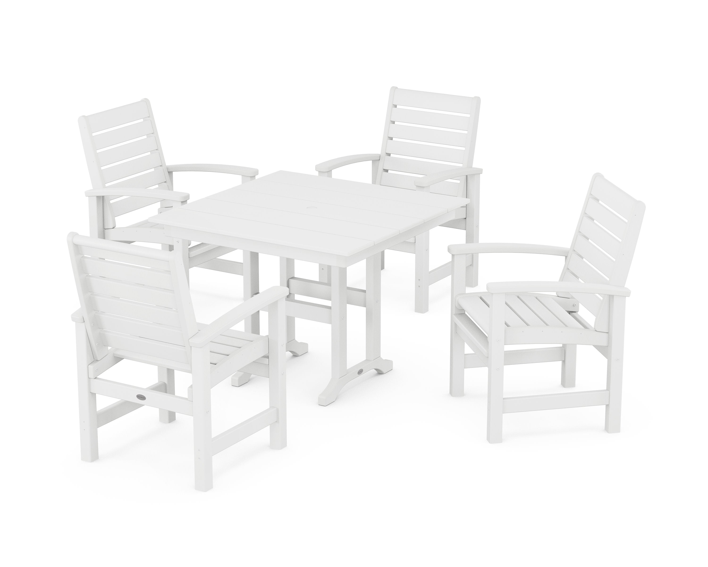Signature 5-Piece Farmhouse Dining Set in White